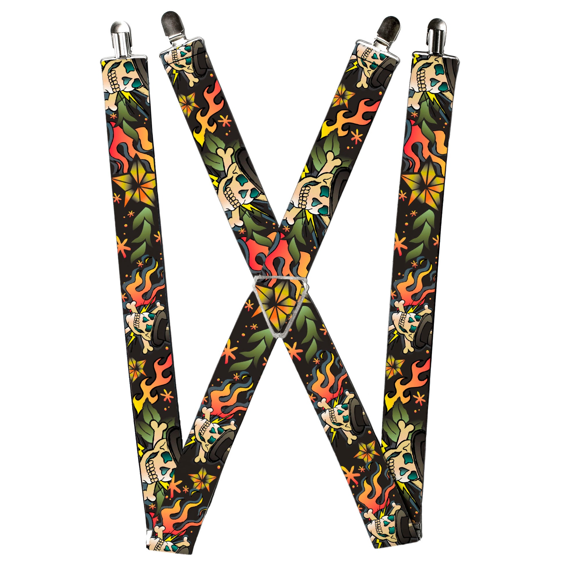 Suspenders - Death or Glory CLOSE-UP Black Suspenders Buckle-Down