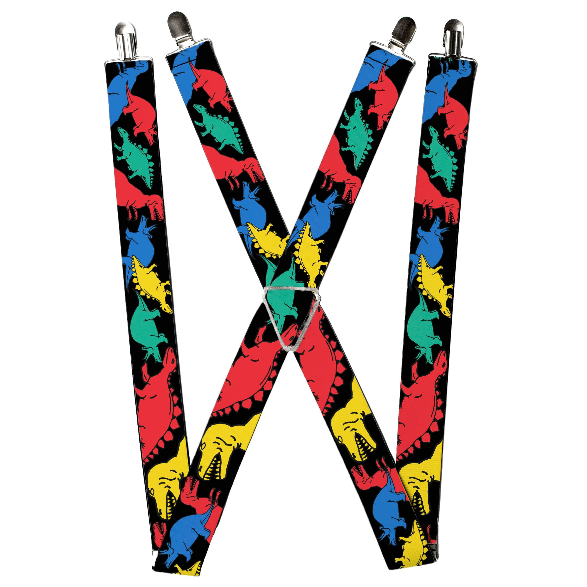 Suspenders - Dinosaurs Black/Multi Color Suspenders Buckle-Down