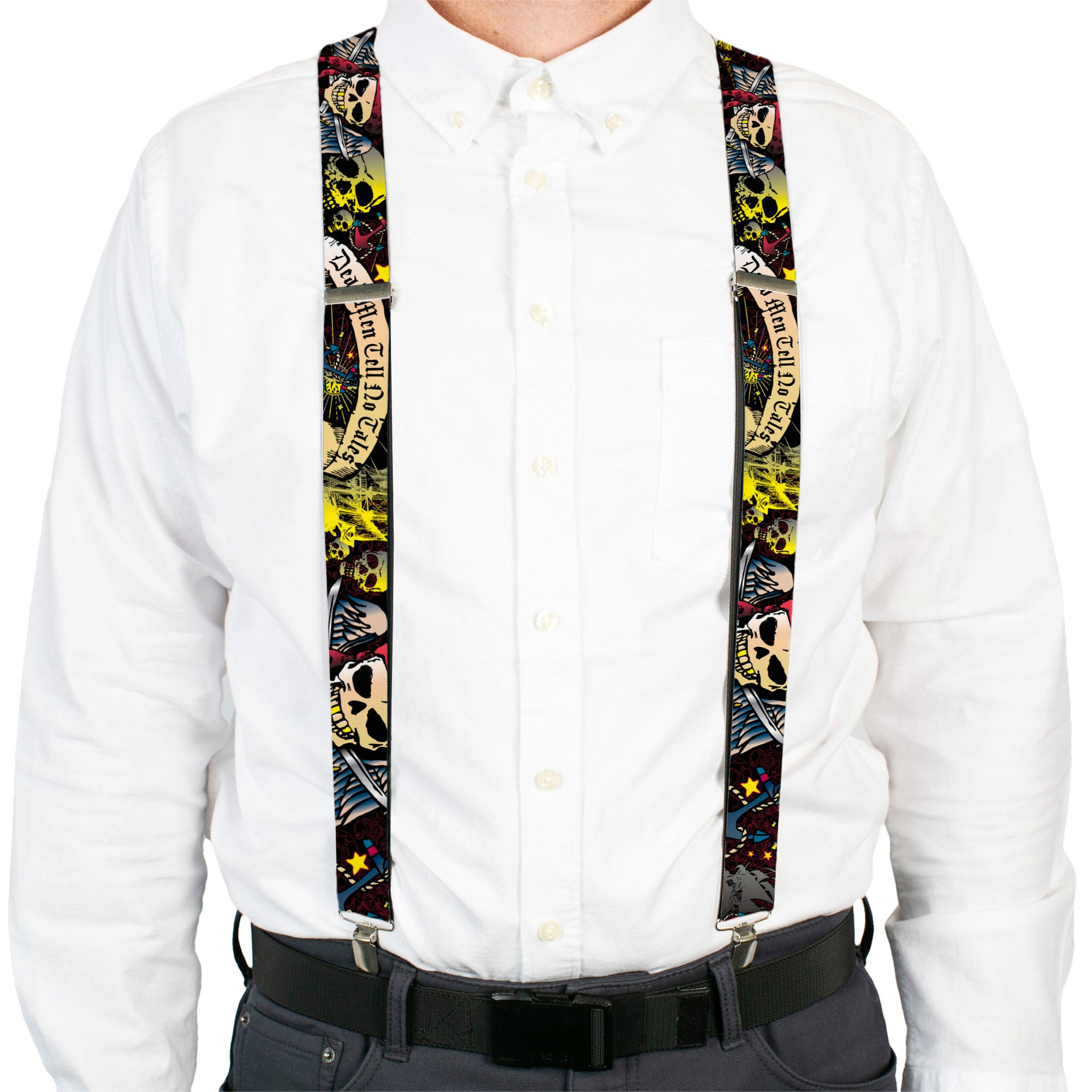 Suspenders - Dead Men Tell No Tales Black Suspenders Buckle-Down