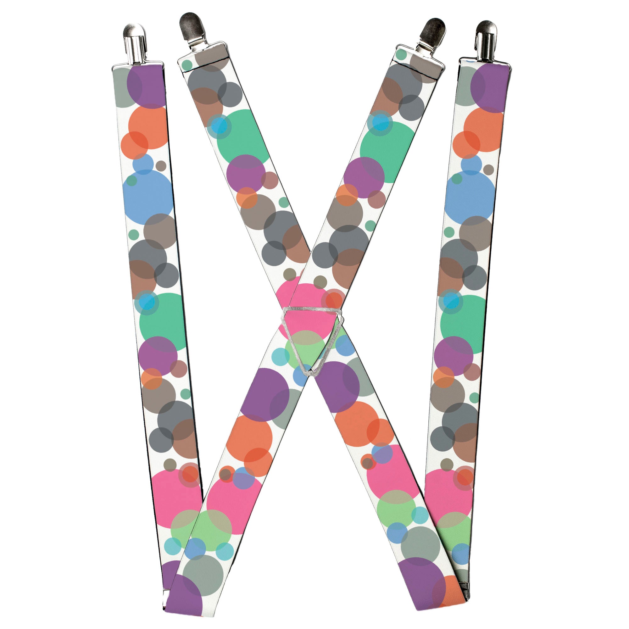 Suspenders - Dots White/Transparent Multi Color Suspenders Buckle-Down