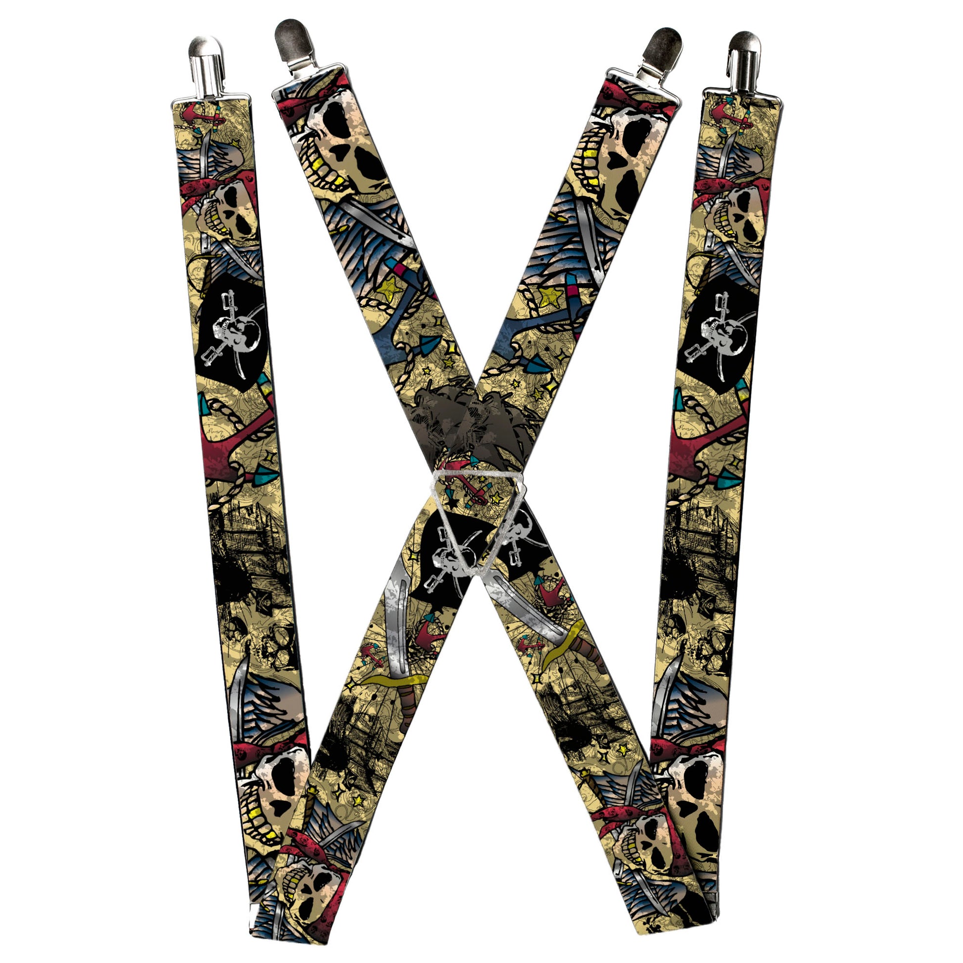 Suspenders - Dead Men Tell No Tales CLOSE-UP Tan Suspenders Buckle-Down