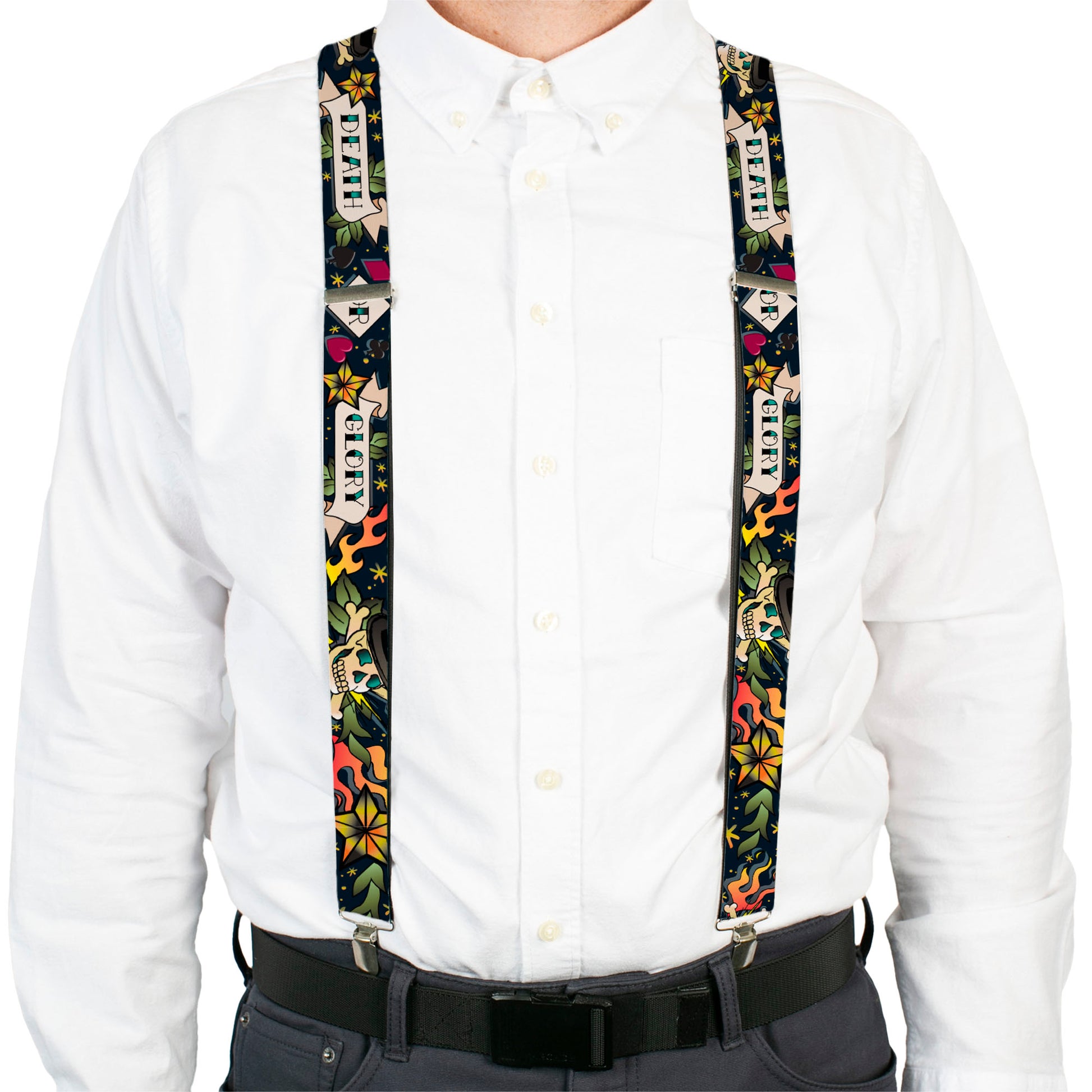 Suspenders - Death or Glory Black Suspenders Buckle-Down