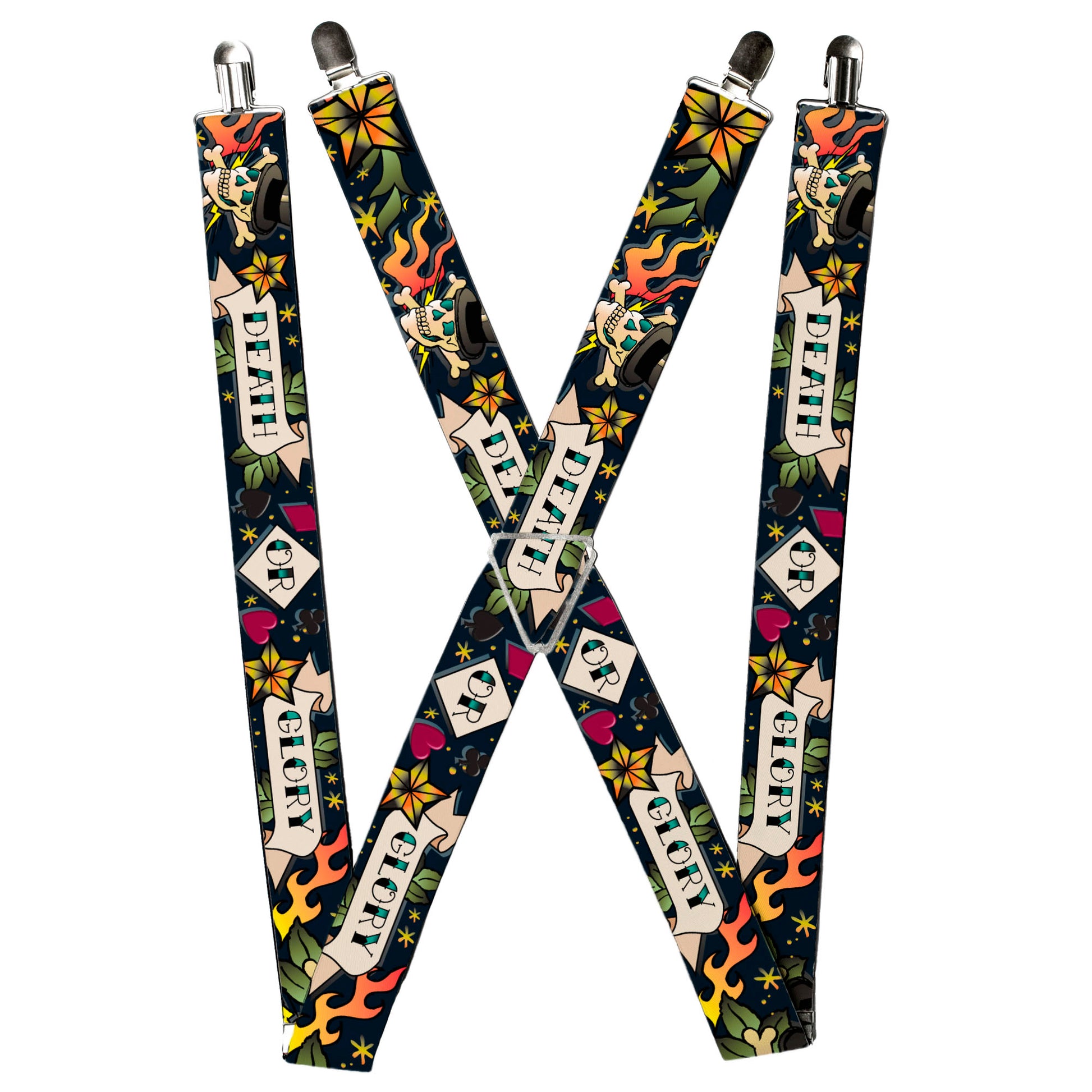 Suspenders - Death or Glory Black Suspenders Buckle-Down