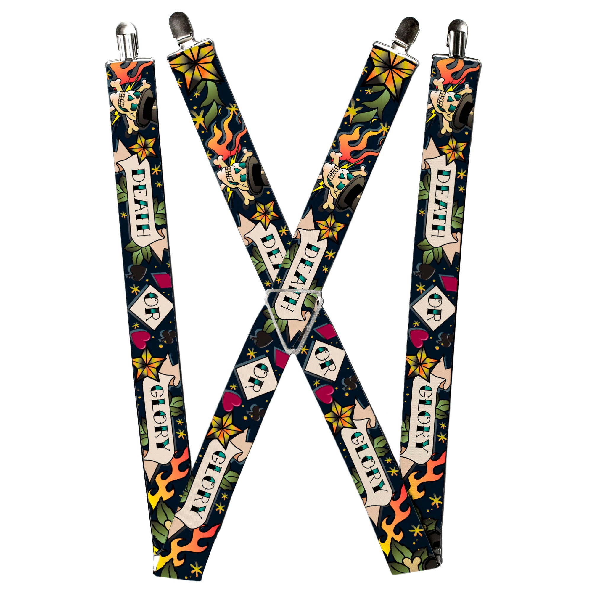 Suspenders - Death or Glory Black Suspenders Buckle-Down