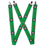 Suspenders - 1.5" - Darts Green/Multi Color Suspenders Buckle-Down