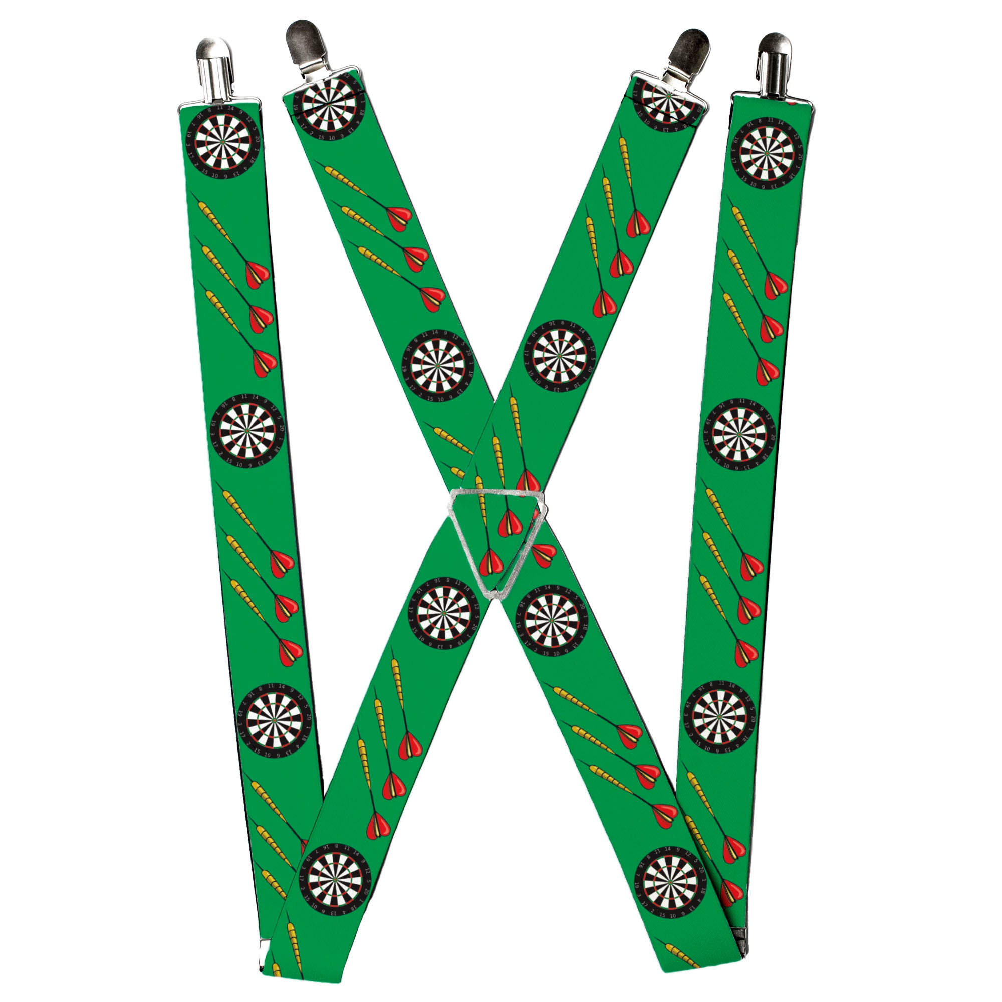 Suspenders - 1.5" - Darts Green/Multi Color Suspenders Buckle-Down