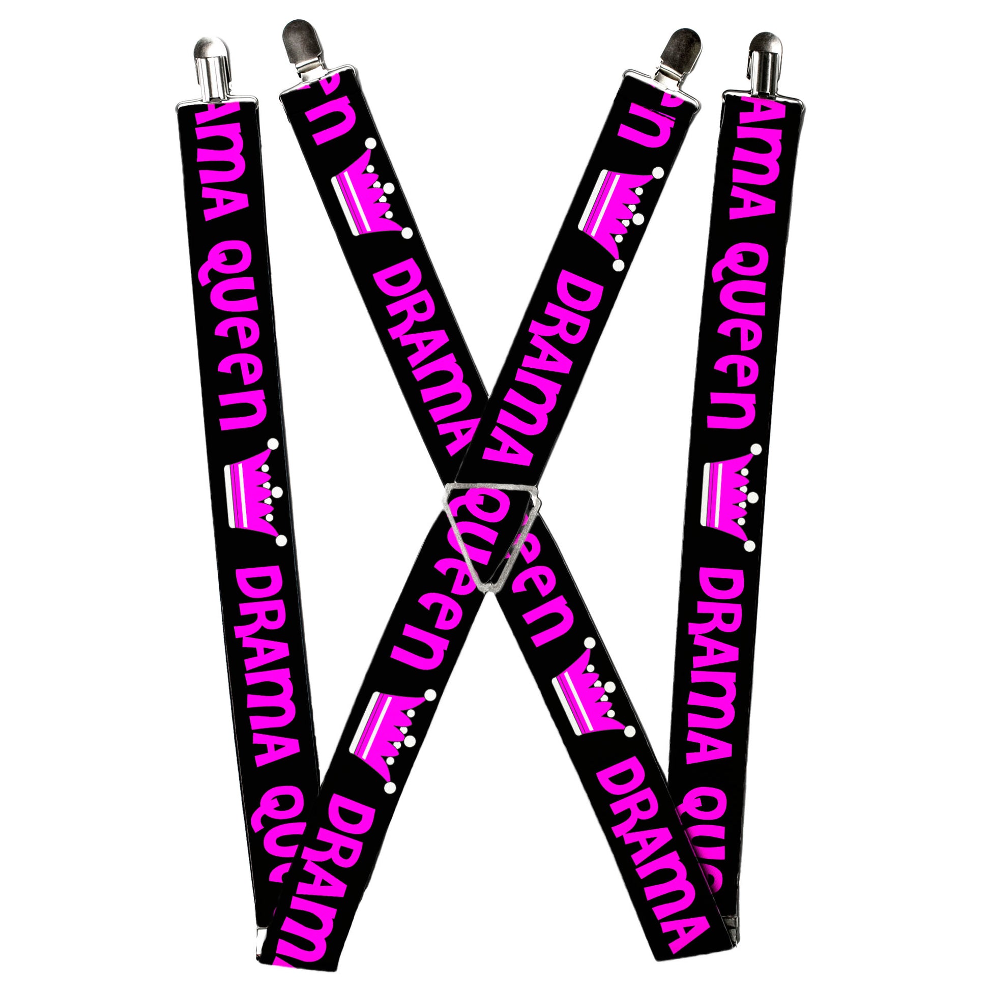 Suspenders - DRAMA QUEEN Black/Fuchsia Suspenders Buckle-Down