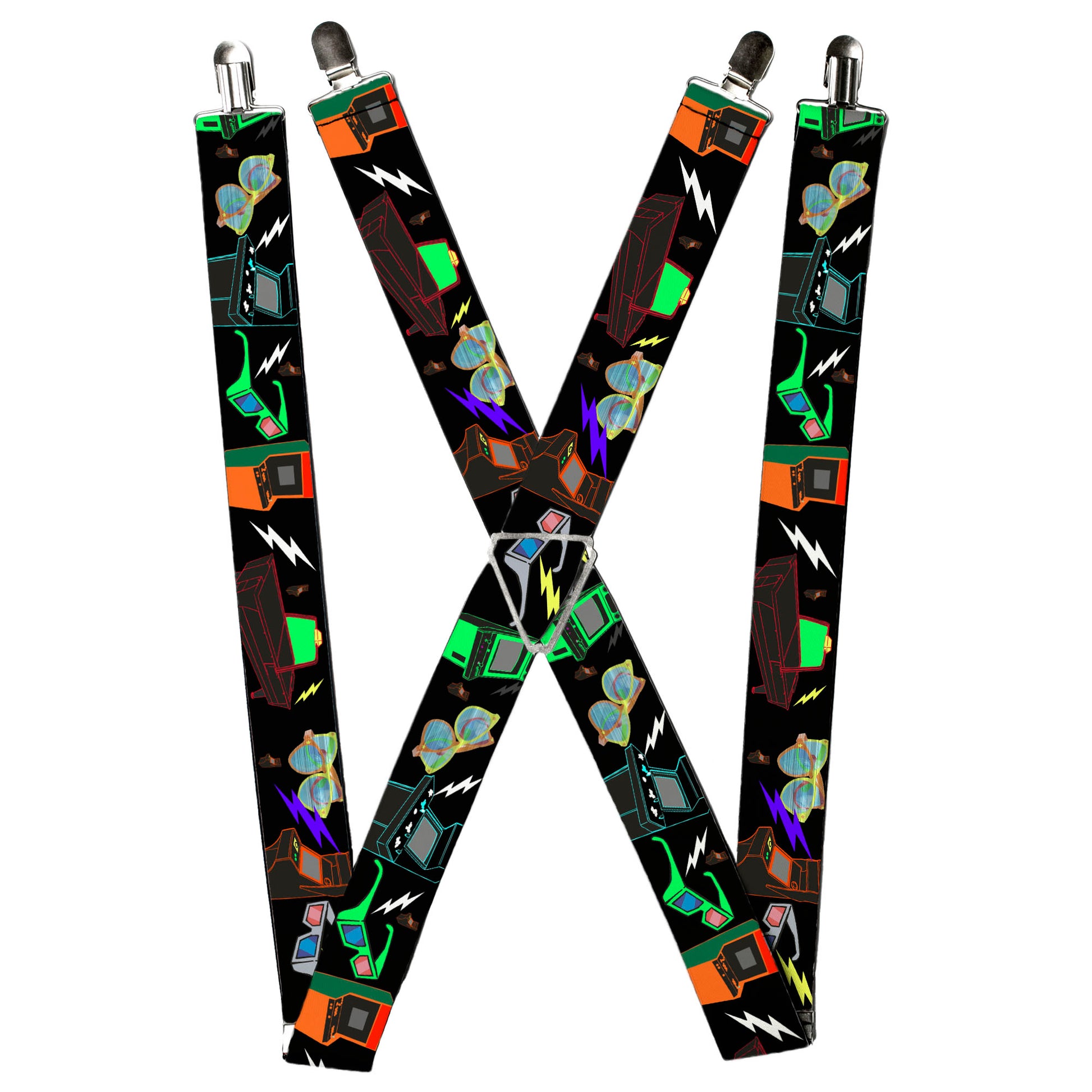 Suspenders - Eighties Arcade Black Suspenders Buckle-Down