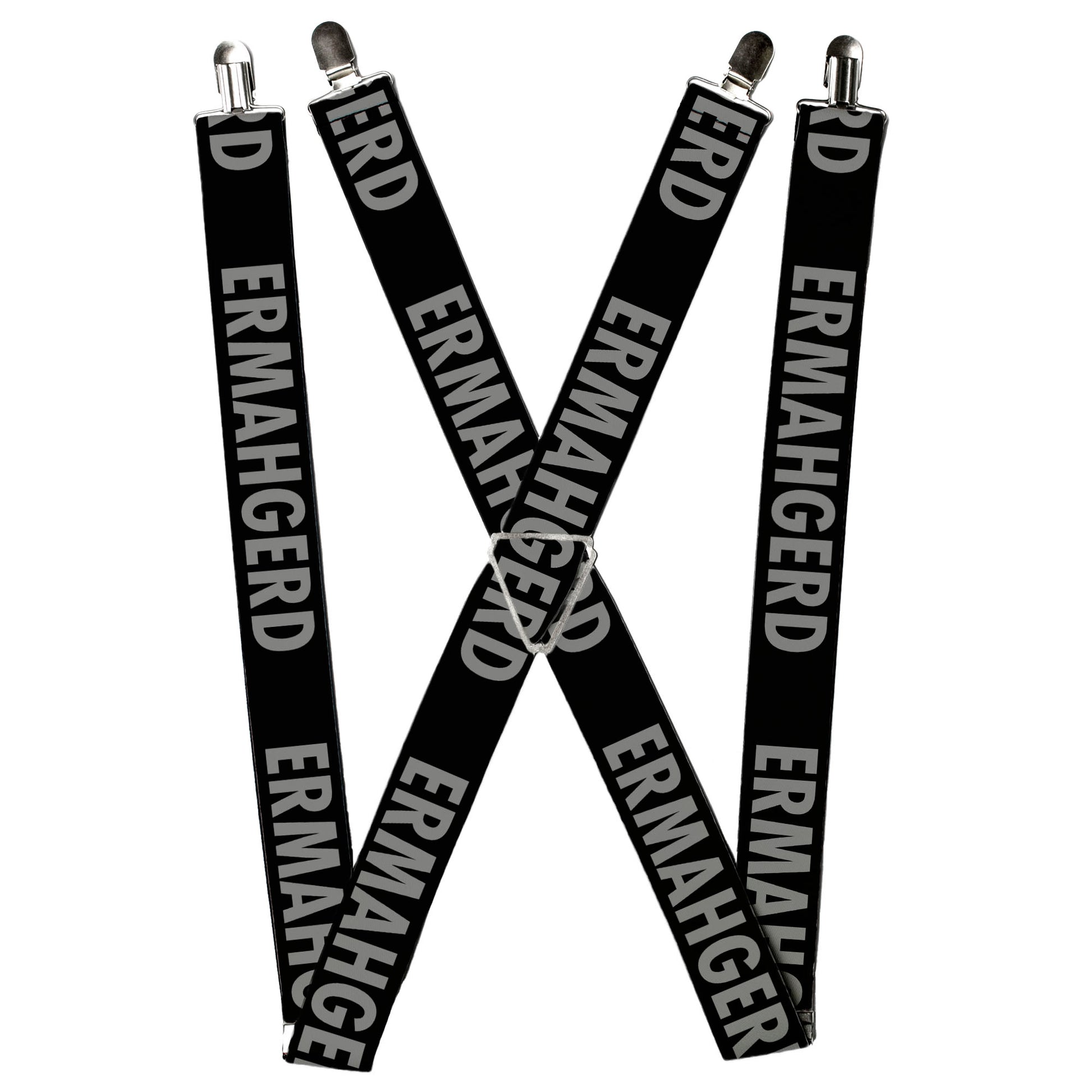 Suspenders - ERMAHGERD! Black/Gray Suspenders Buckle-Down