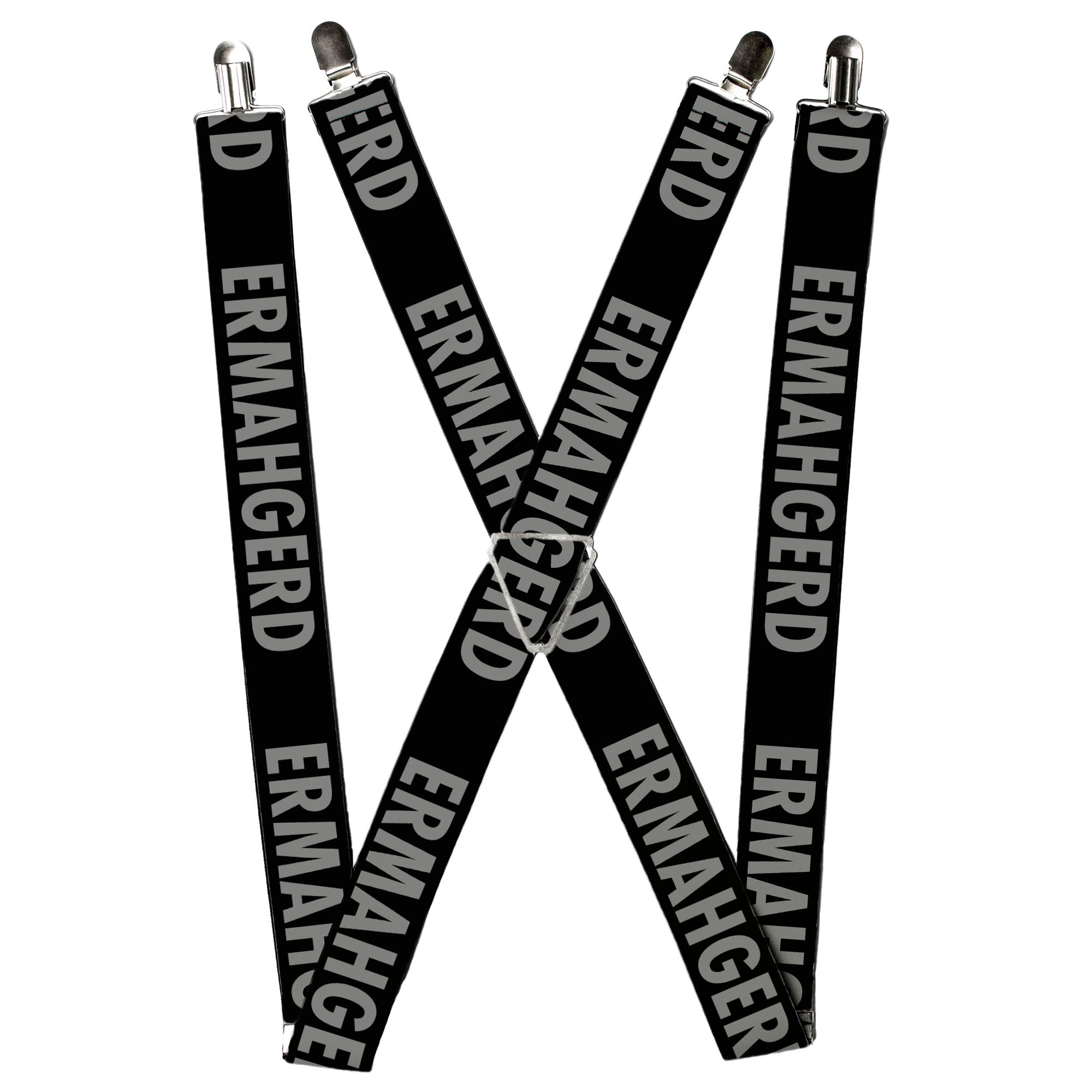 Suspenders - ERMAHGERD! Black/Gray Suspenders Buckle-Down