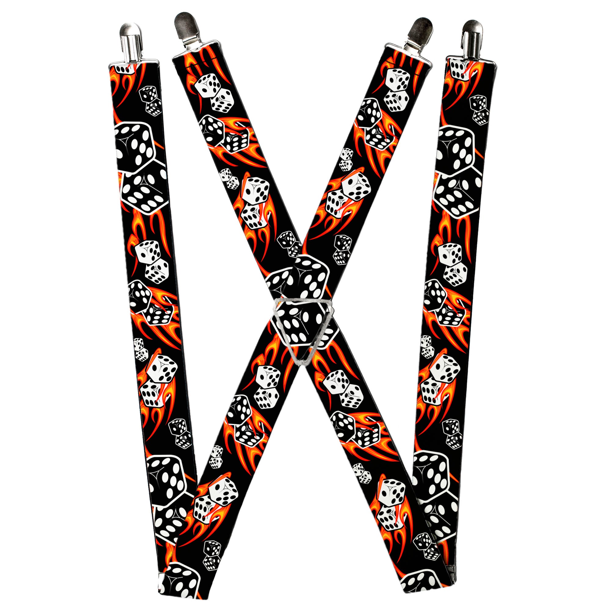 Suspenders - 1.5" - Flaming Dice Suspenders Buckle-Down
