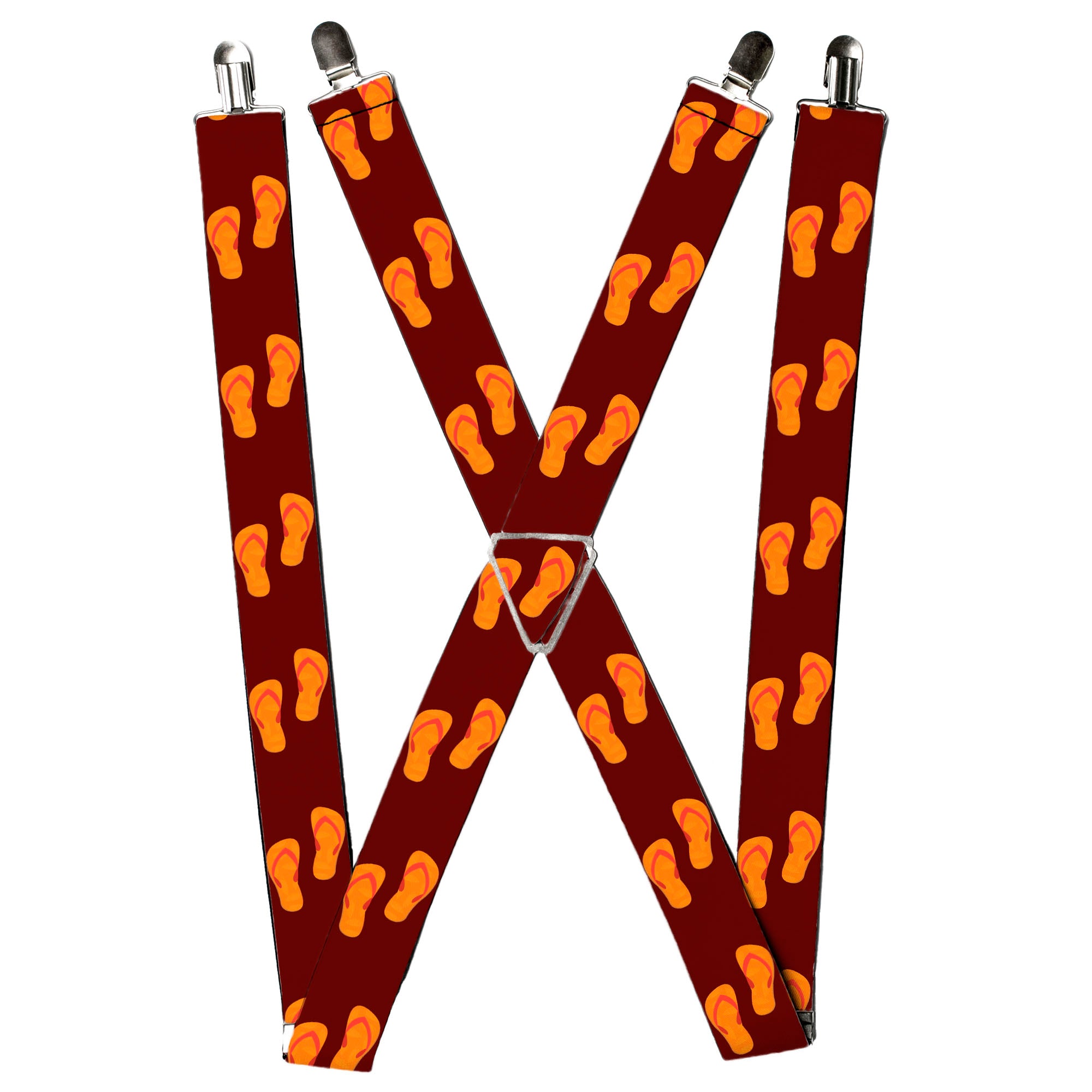 Suspenders - Flip Flops Burgundy/Orange