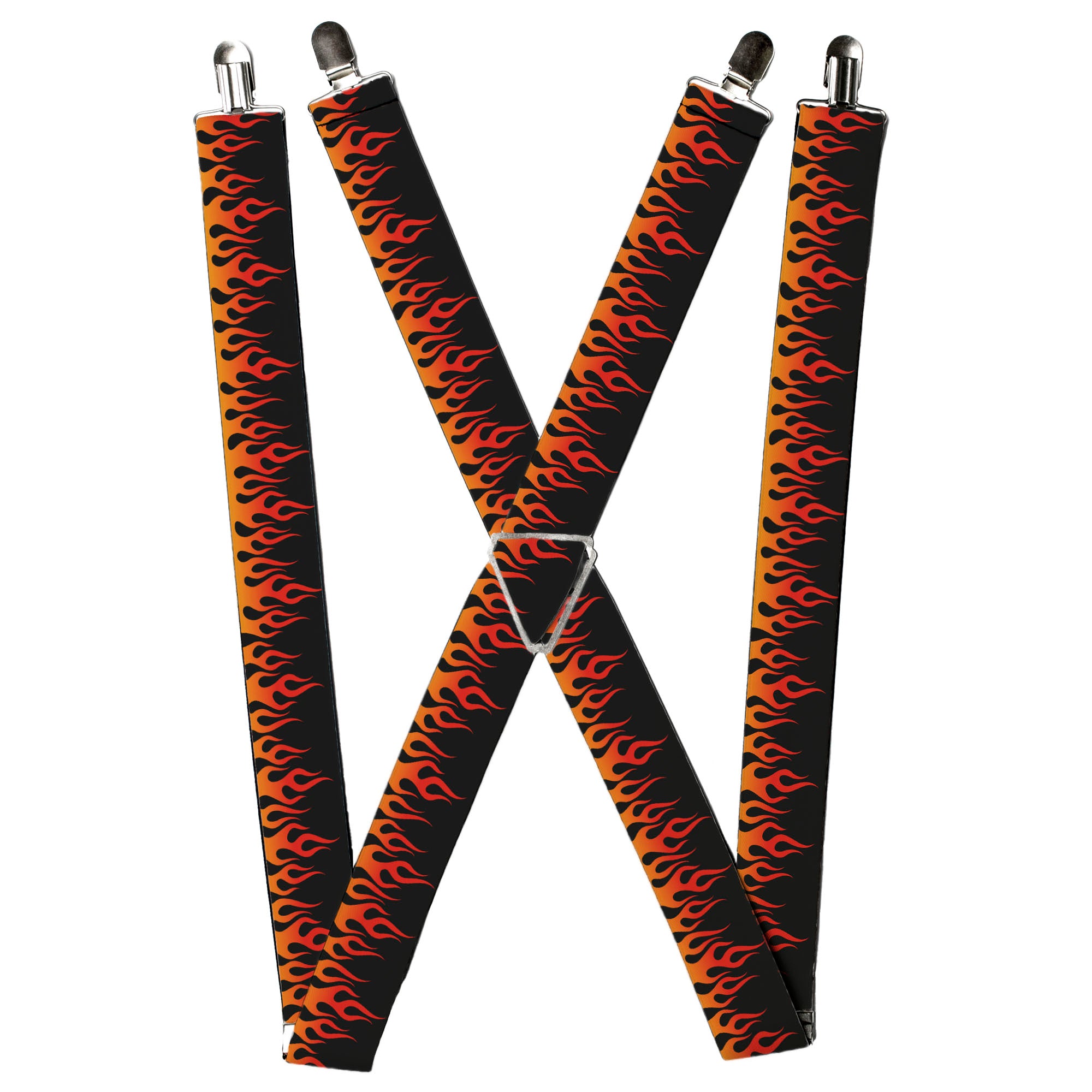 Suspenders - Flames Black/Orange/Red