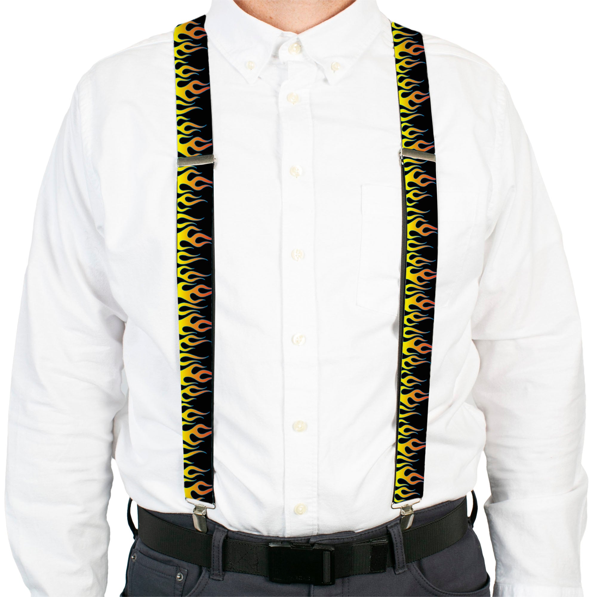 Suspenders - Flames Black/Yellow/Orange