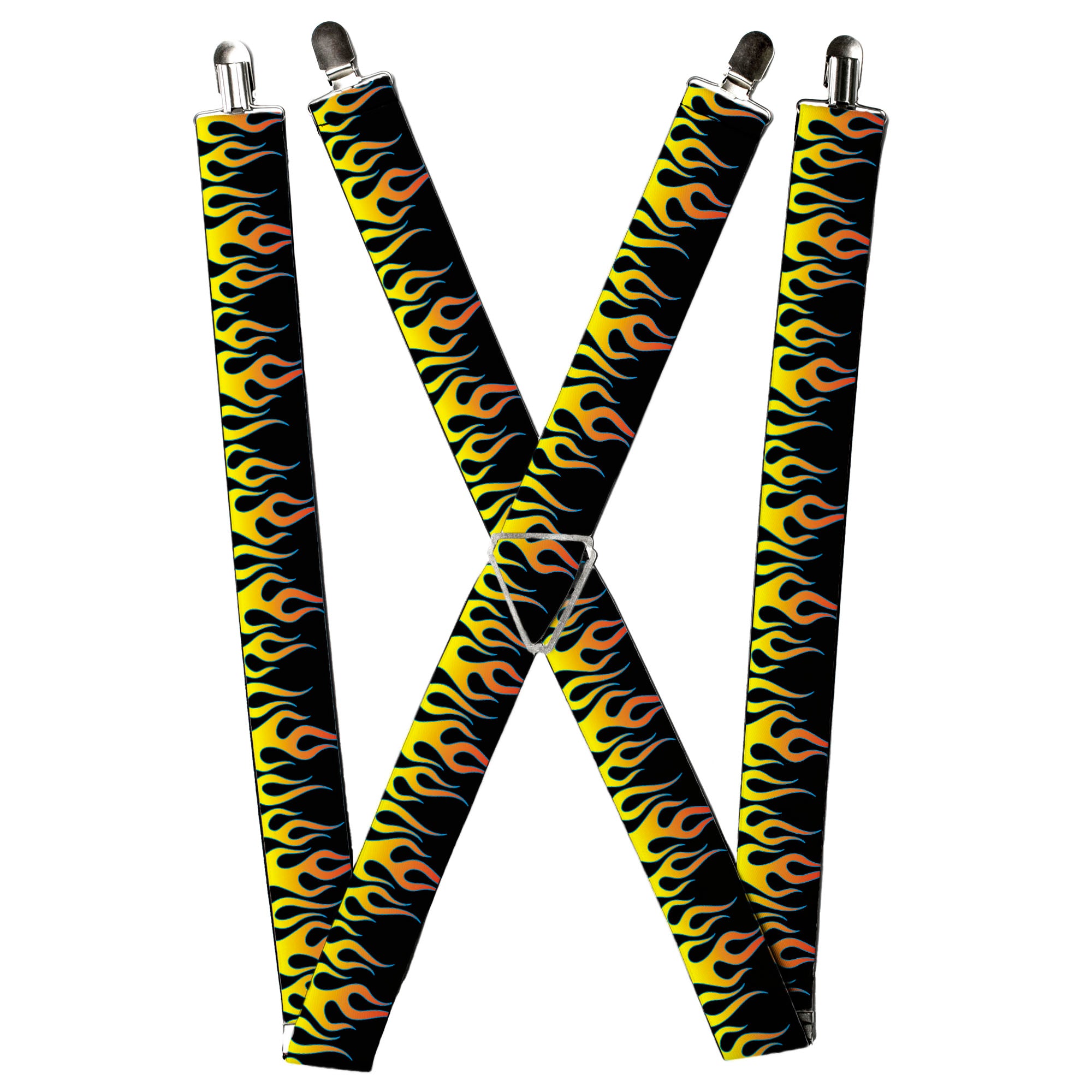 Suspenders - Flames Black/Yellow/Orange