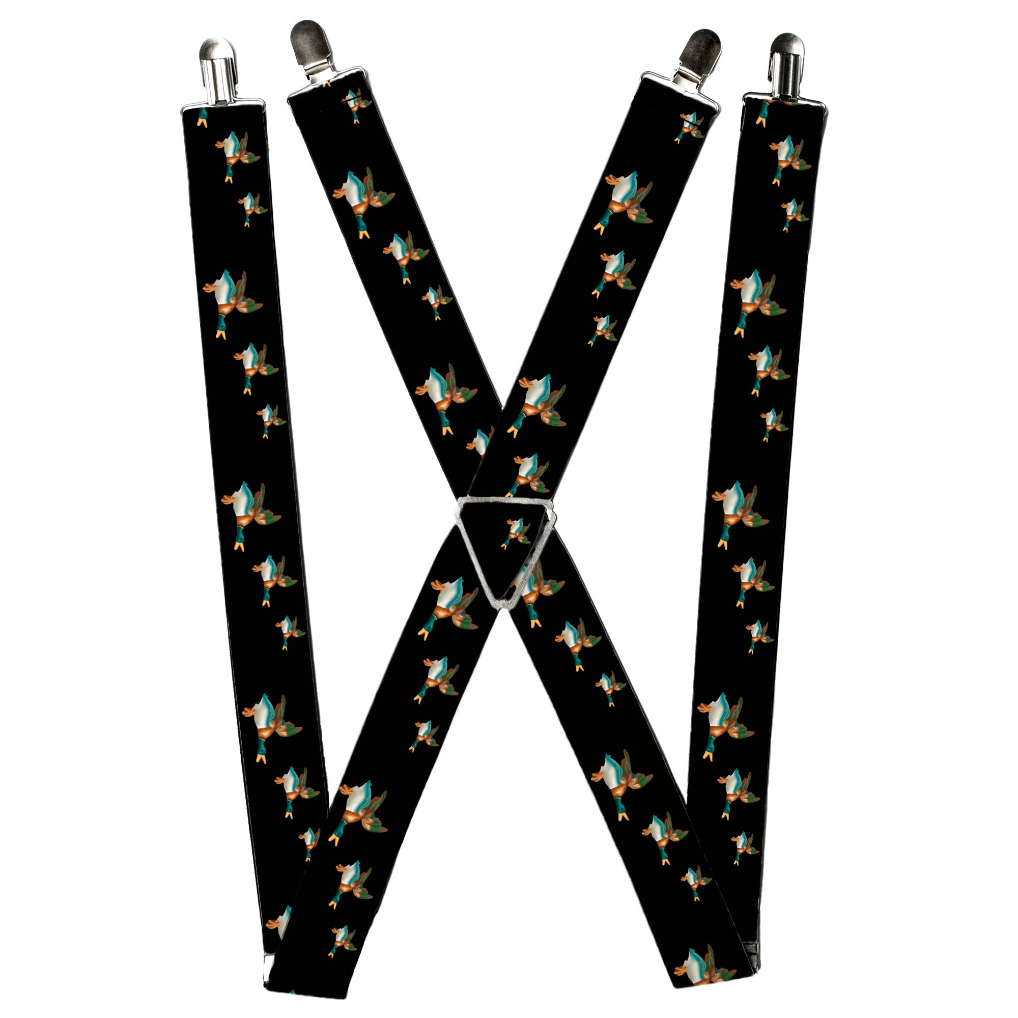 Suspenders - Flying Mallards Black Suspenders Buckle-Down