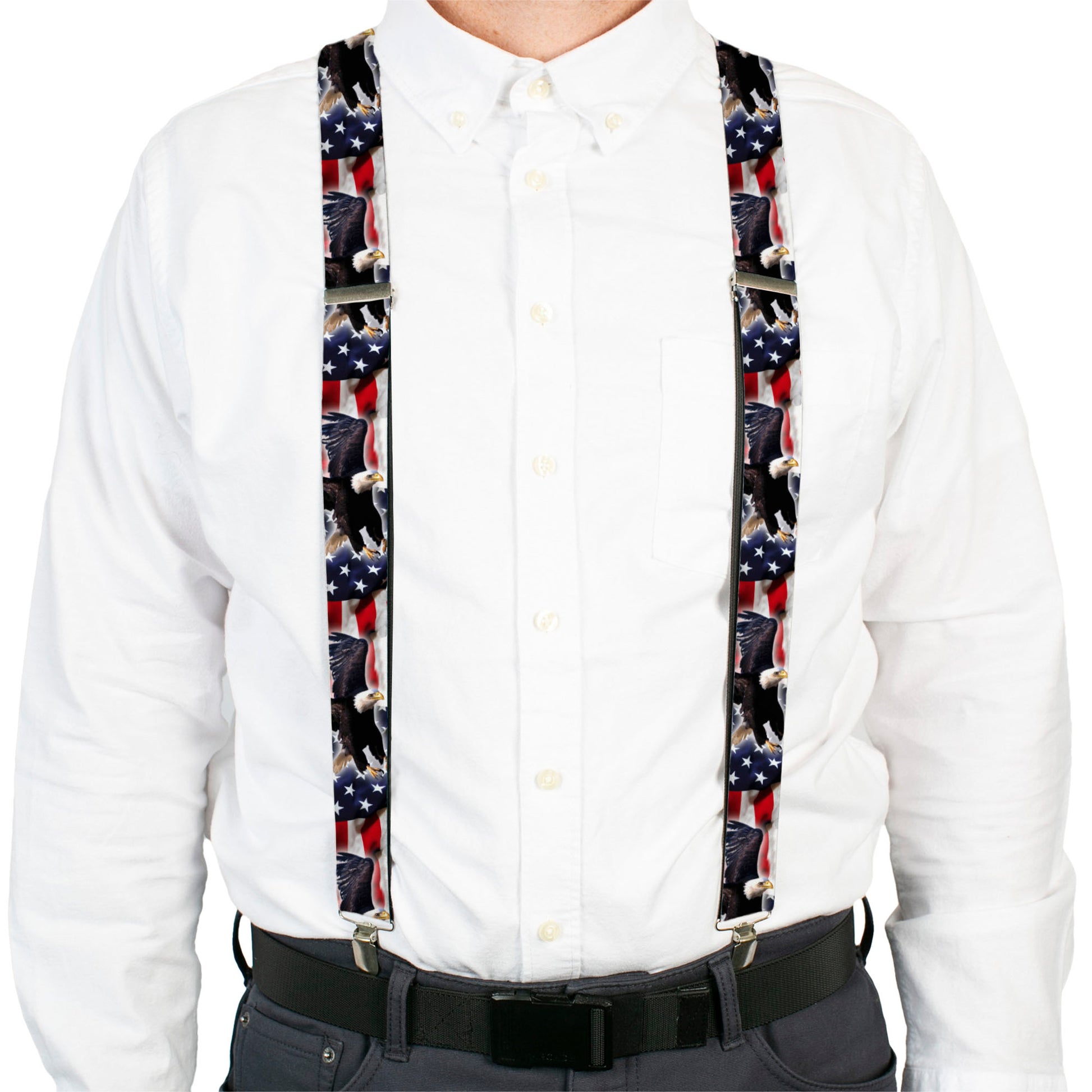 Suspenders - 1.5" - Flying Eagle/American Flag Suspenders Buckle-Down