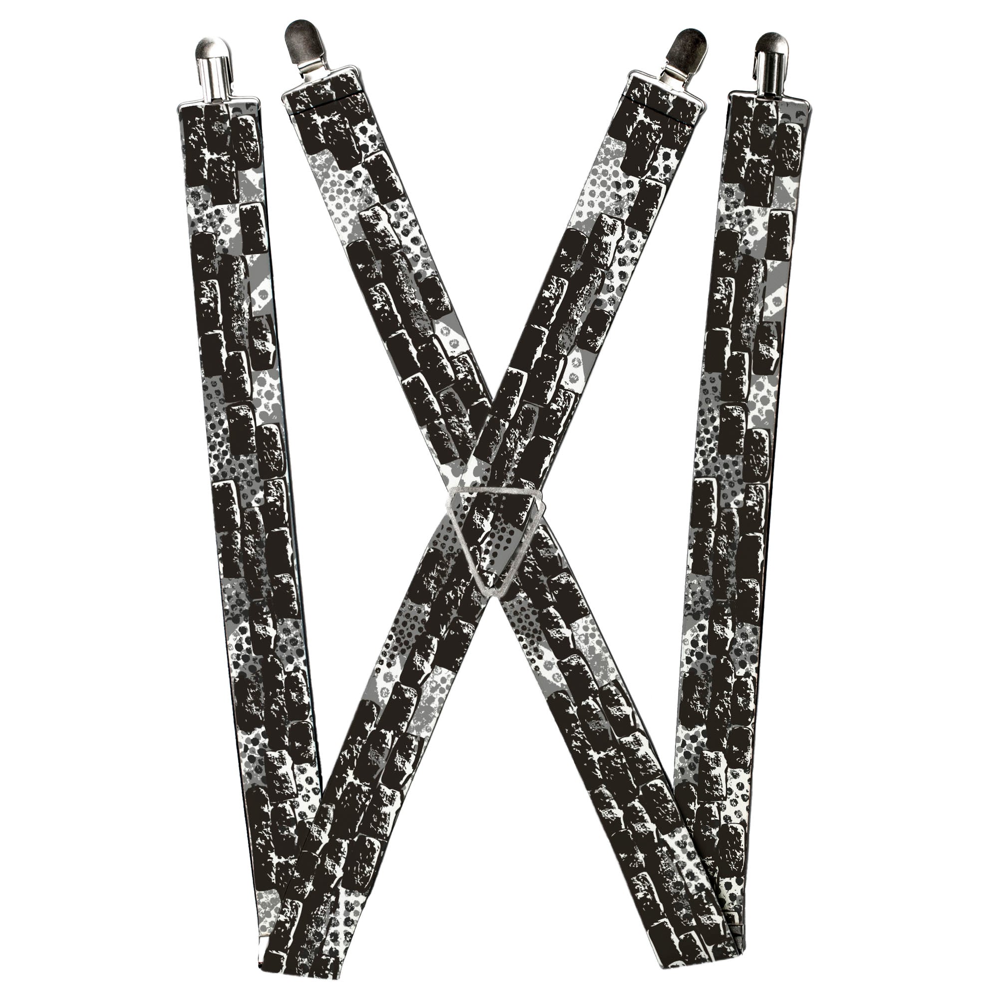 Suspenders - Grunge Bricks Black/White