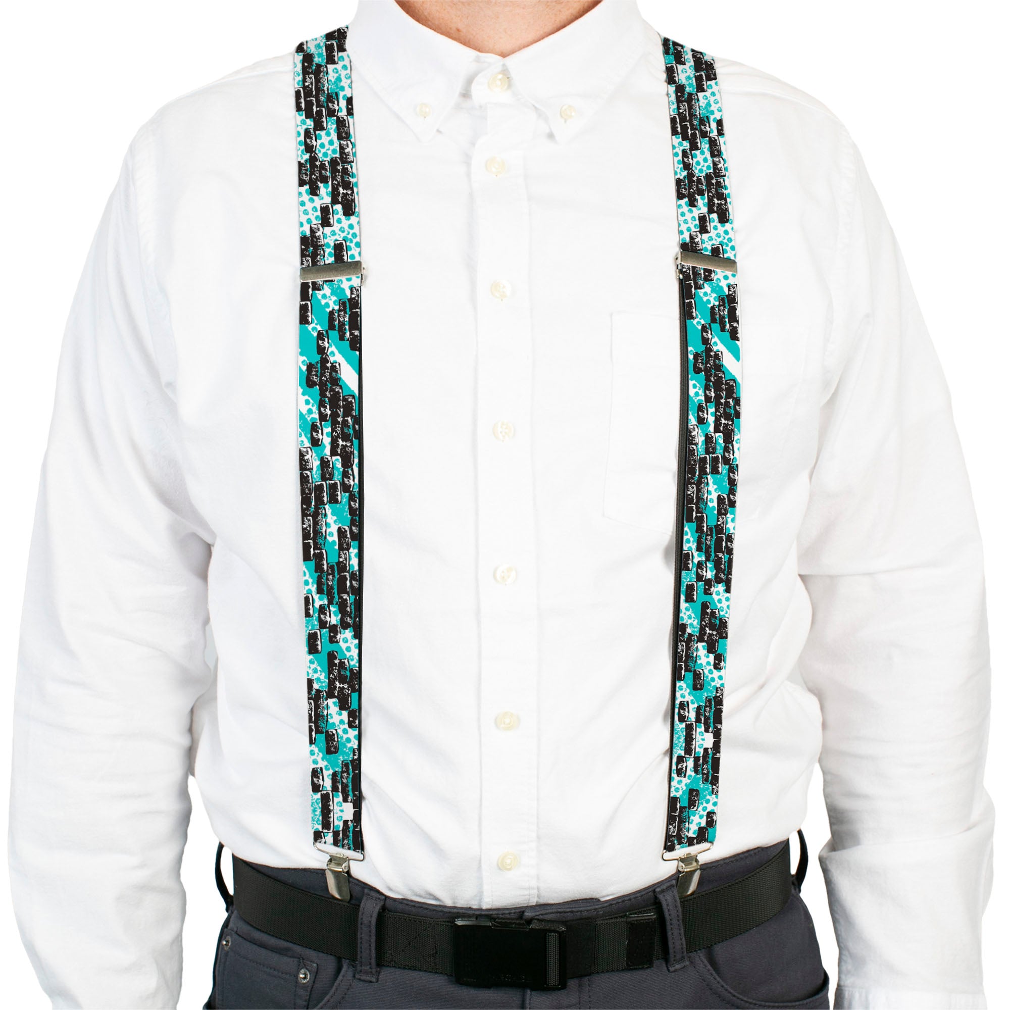 Suspenders - Grunge Bricks Green