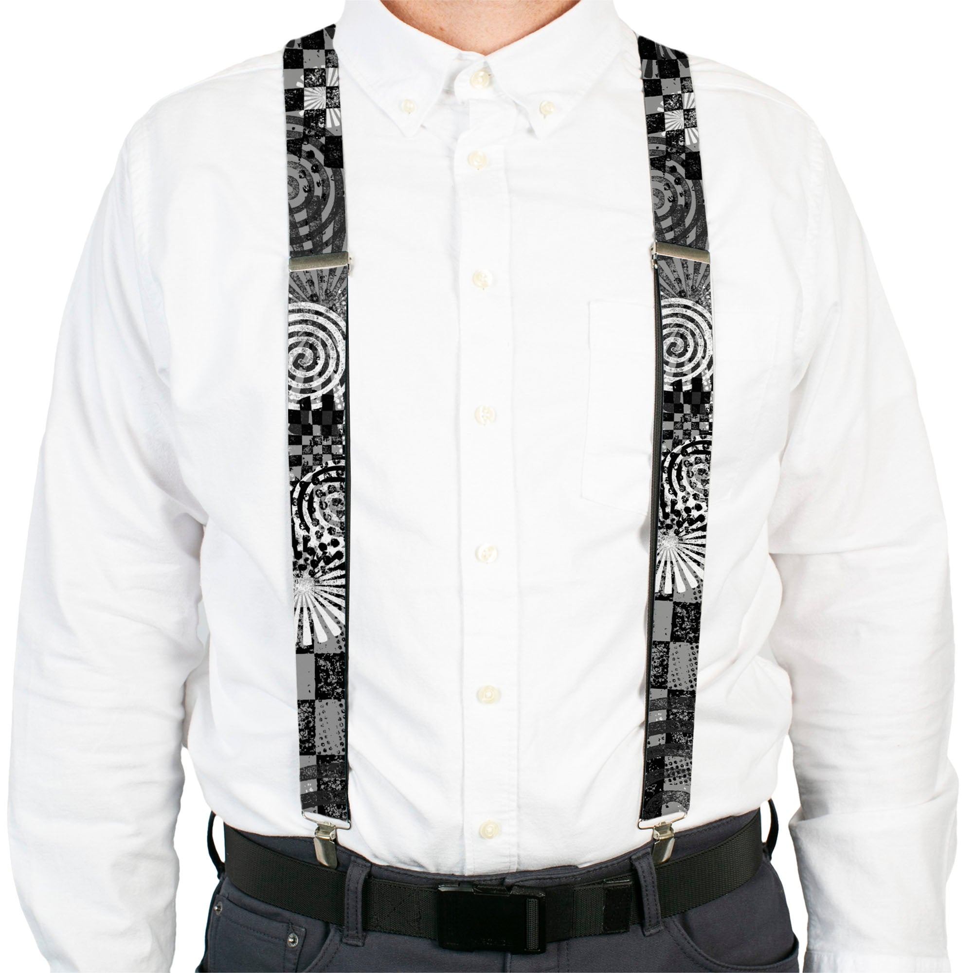 Suspenders - Grunge Chaos Black/White