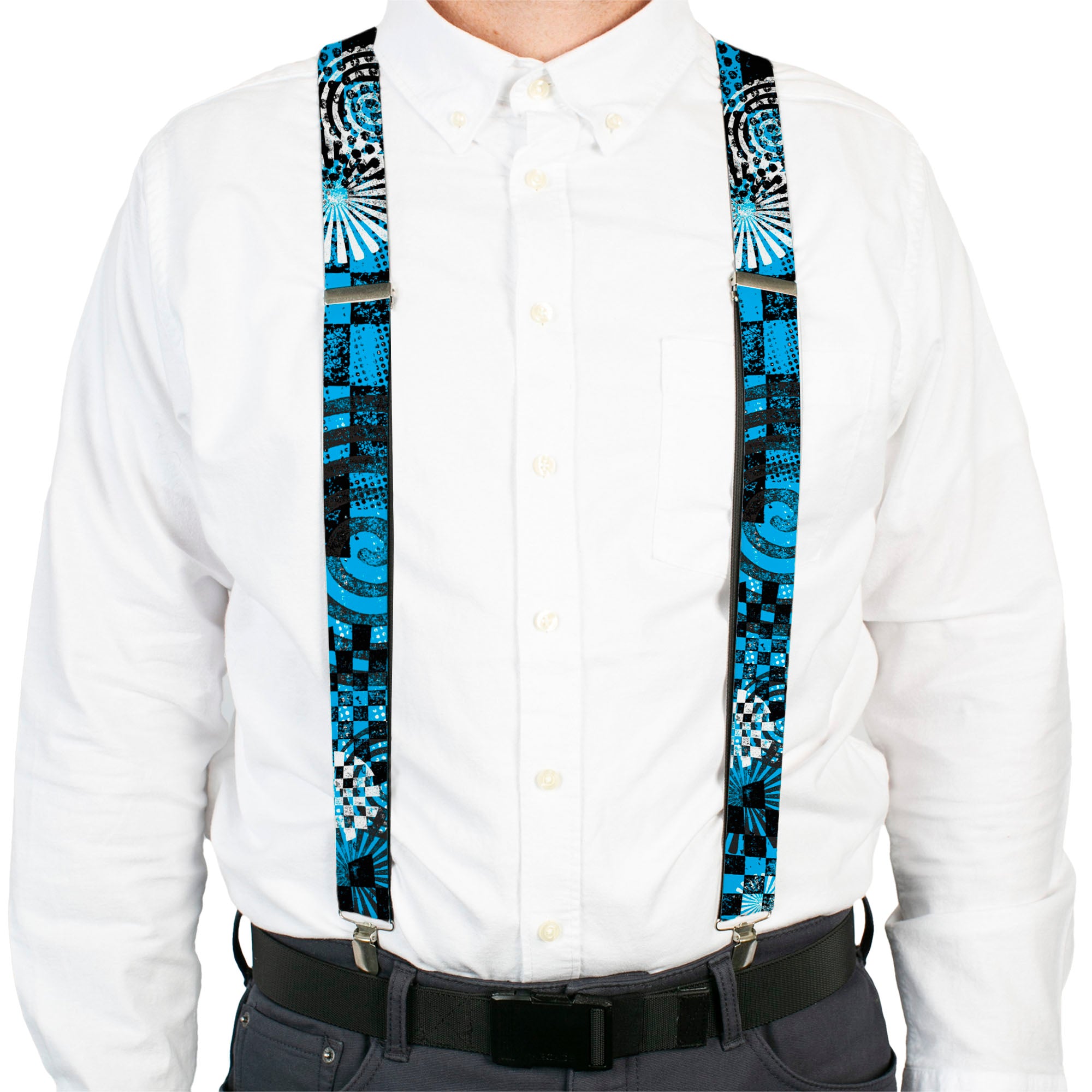 Suspenders - Grunge Chaos Blue