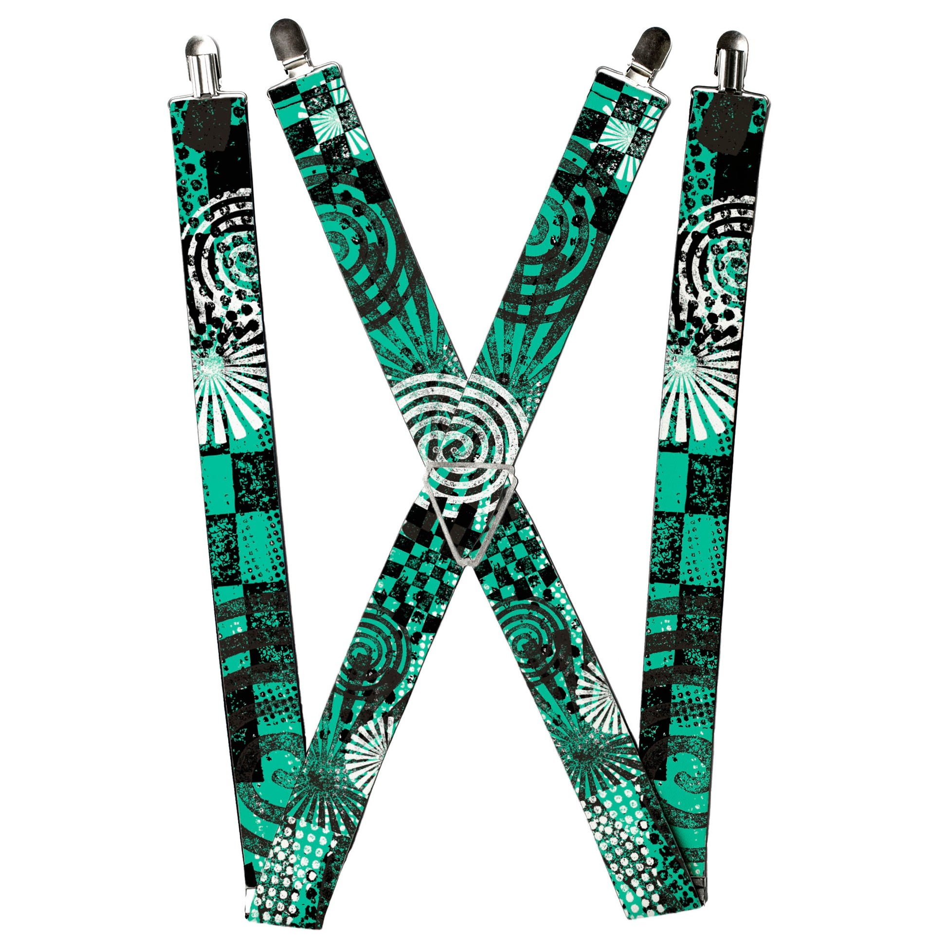 Suspenders - Grunge Chaos Green Suspenders Buckle-Down