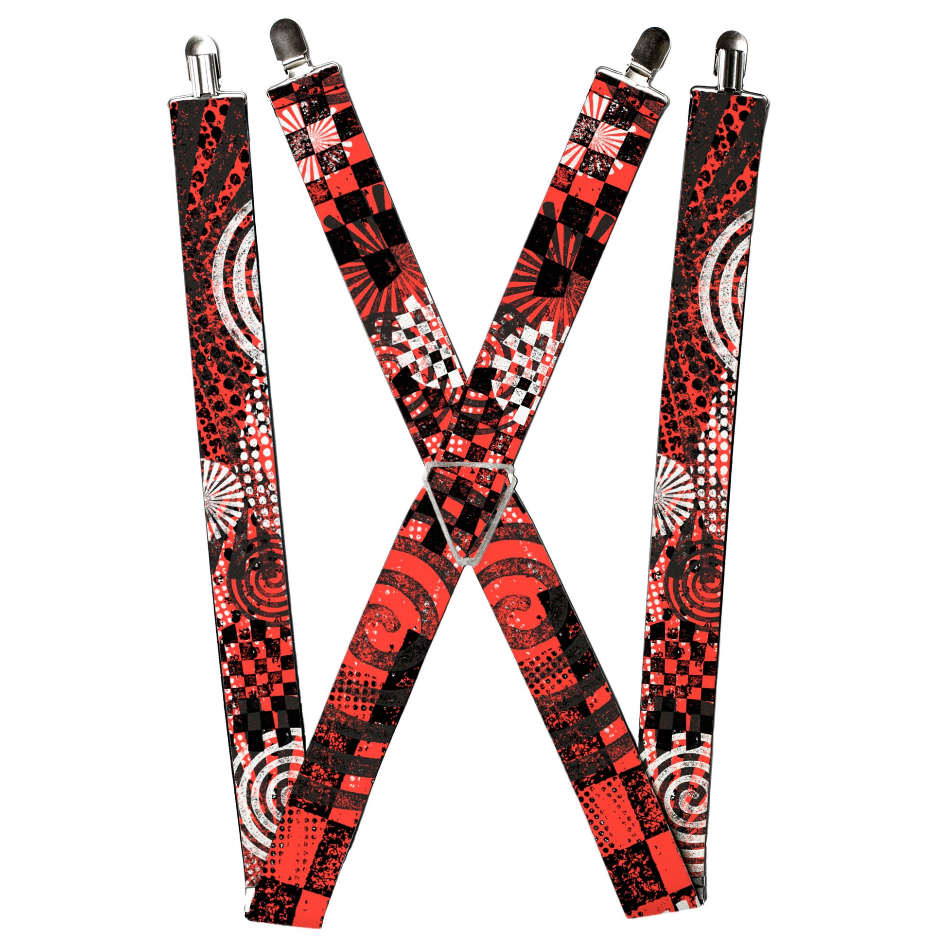 Suspenders - Grunge Chaos Red Suspenders Buckle-Down