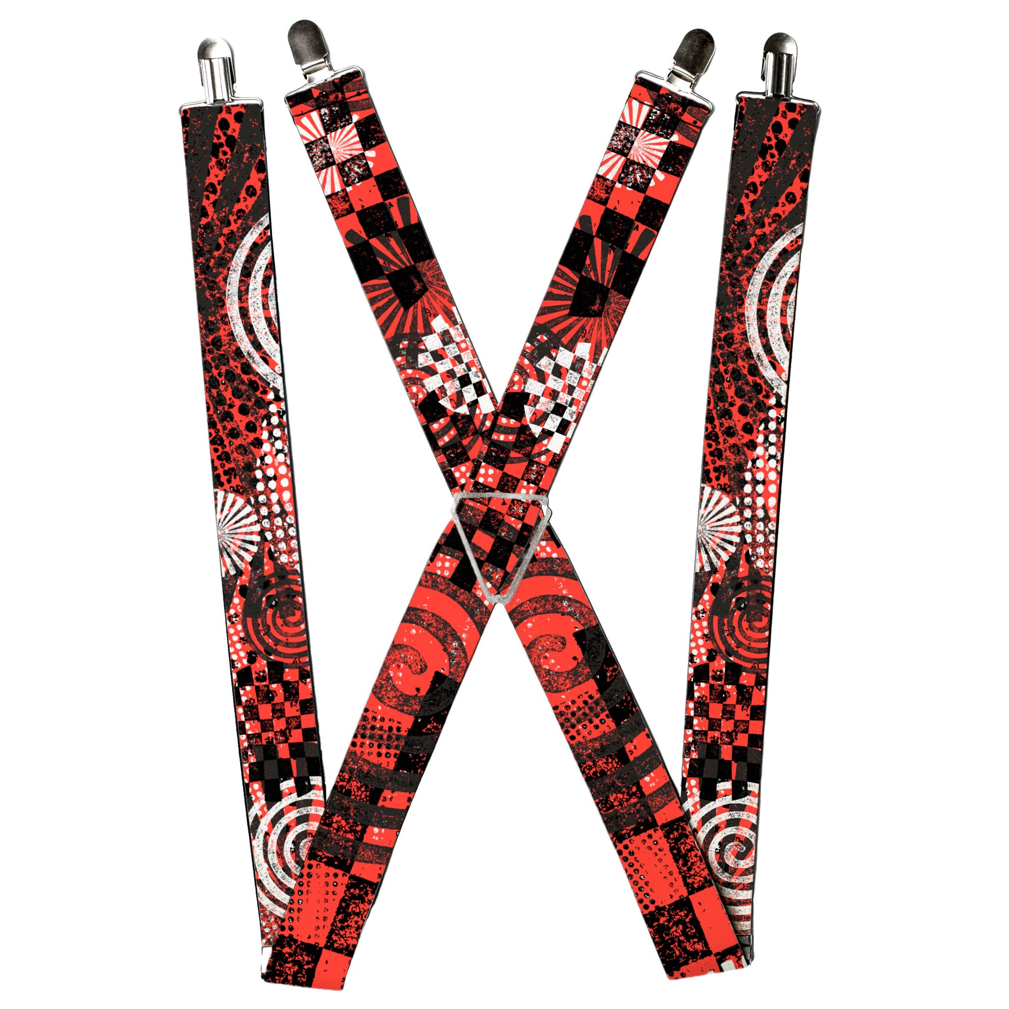 Suspenders - Grunge Chaos Red Suspenders Buckle-Down