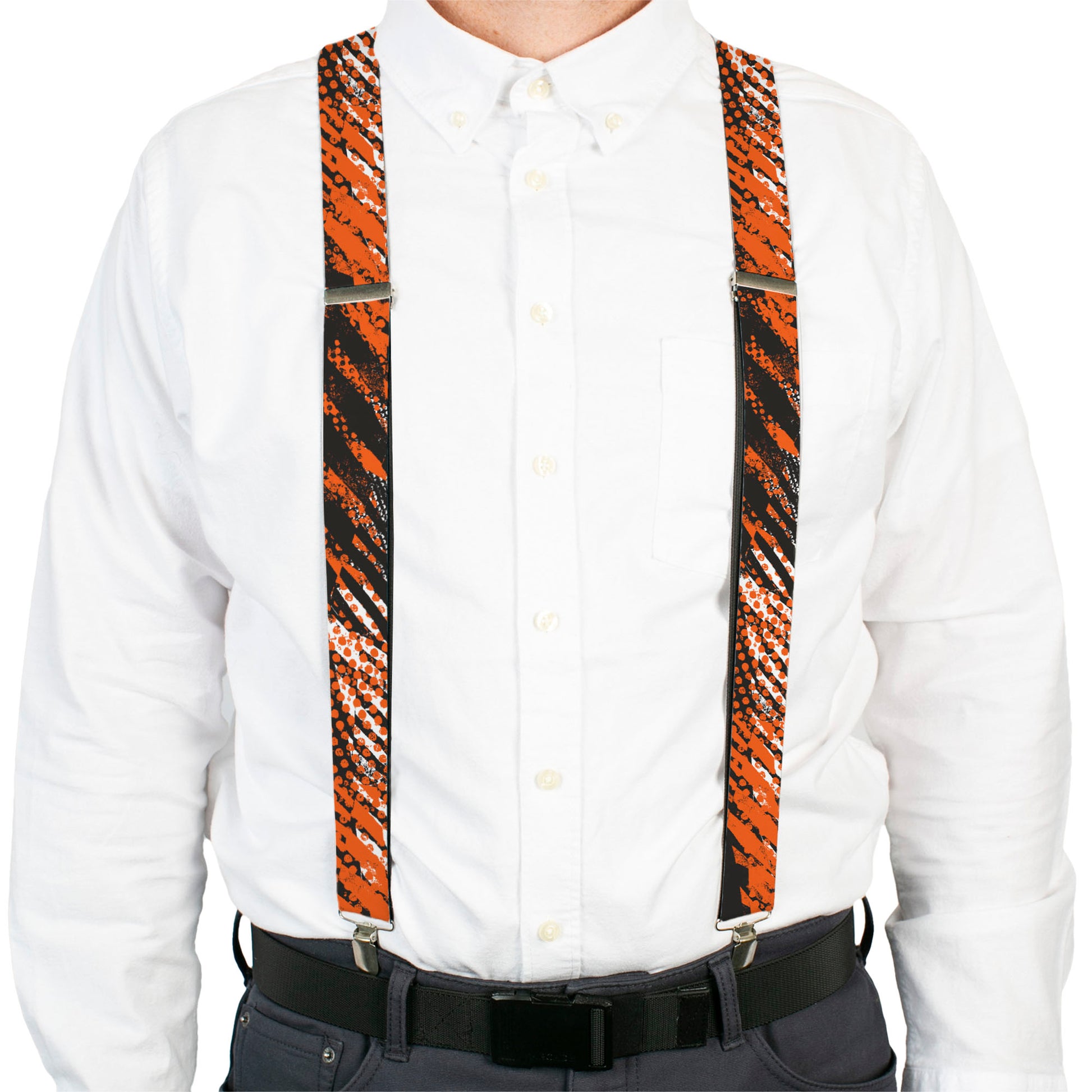 Suspenders - Grunge Tread Orange Suspenders Buckle-Down