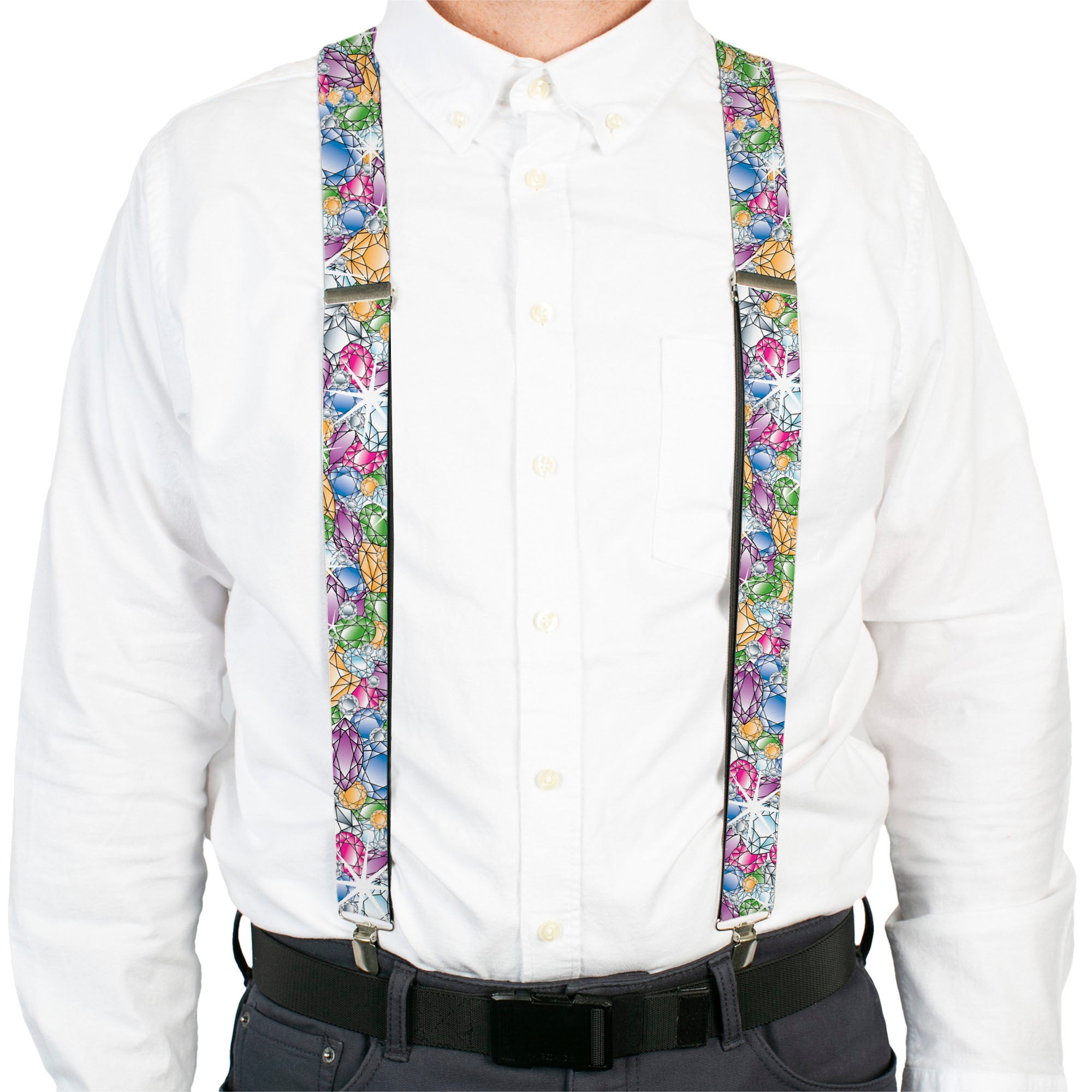 Suspenders - Gems Stacked Multi Color