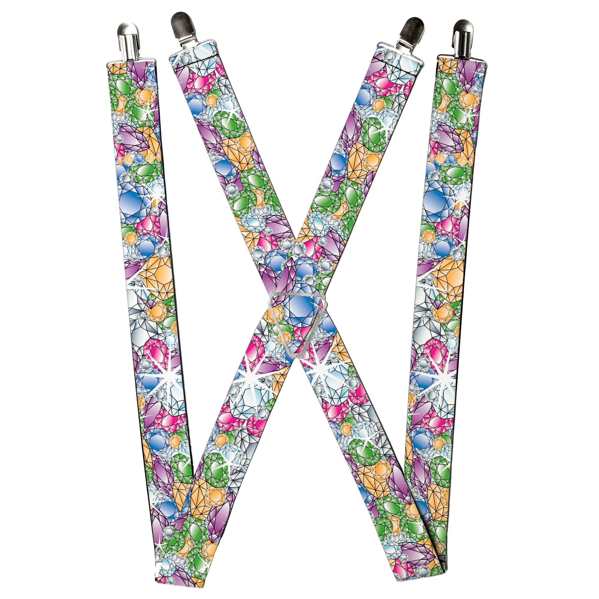 Suspenders - Gems Stacked Multi Color