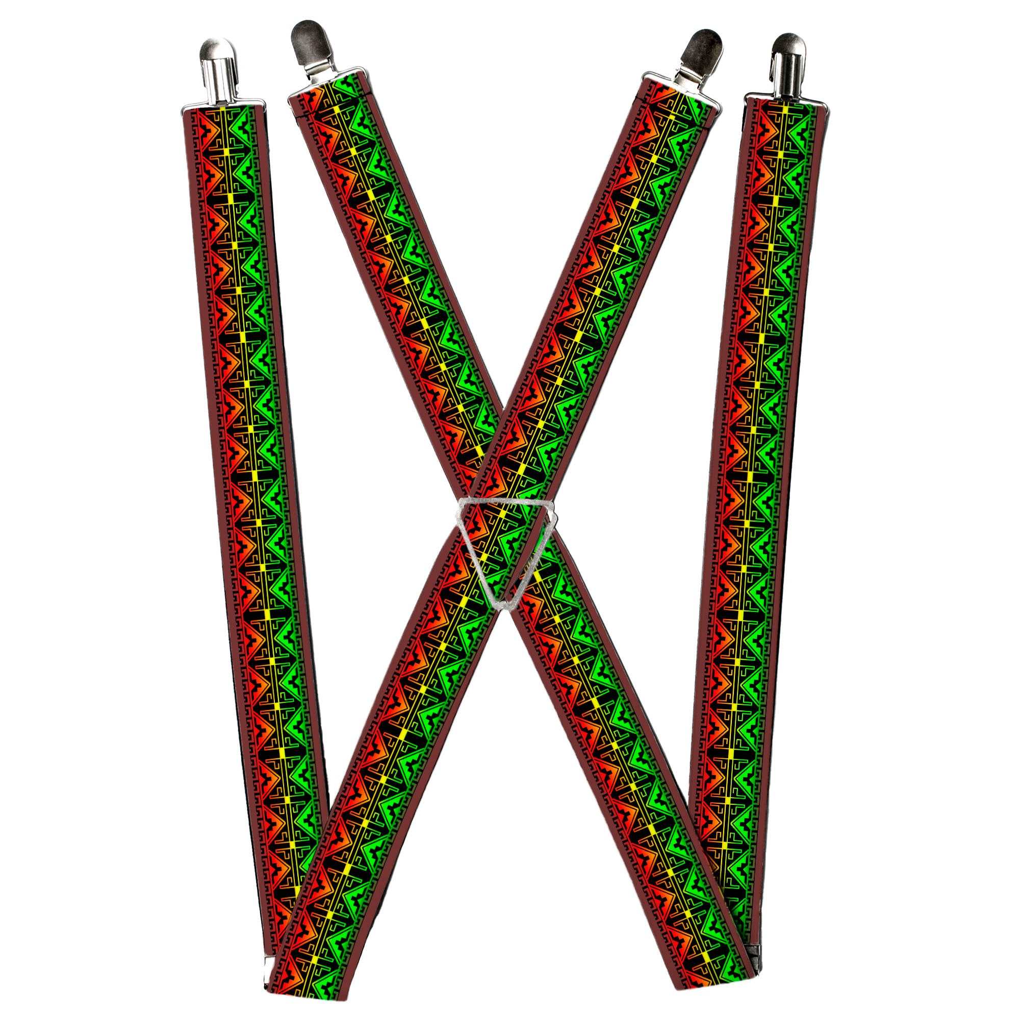 Suspenders - Geomteric2 Black/Red/Yellow/Green