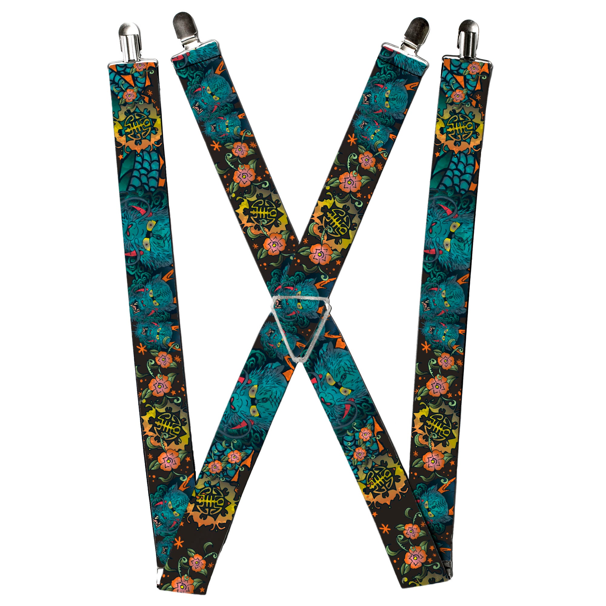 Suspenders - Honor CLOSE-UP Black Suspenders Buckle-Down