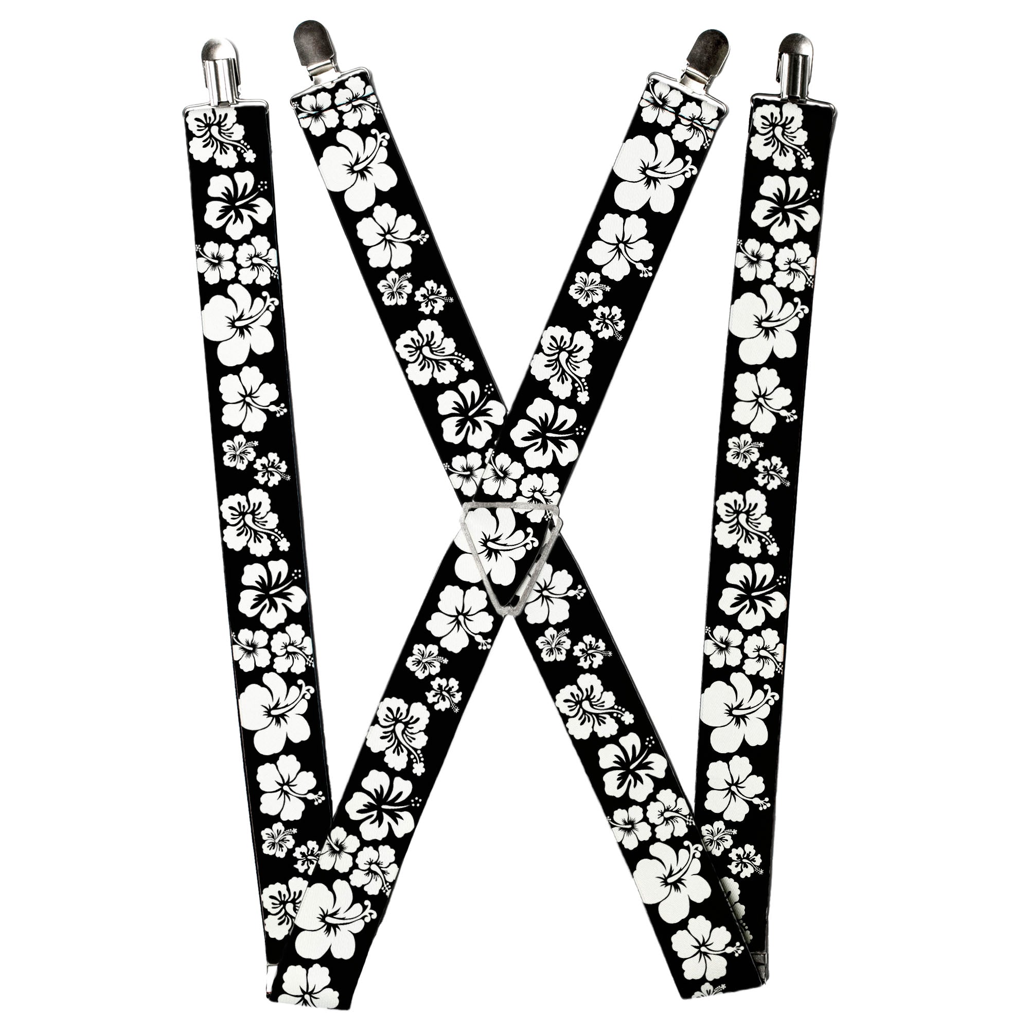 Suspenders - Hibiscus Black/White