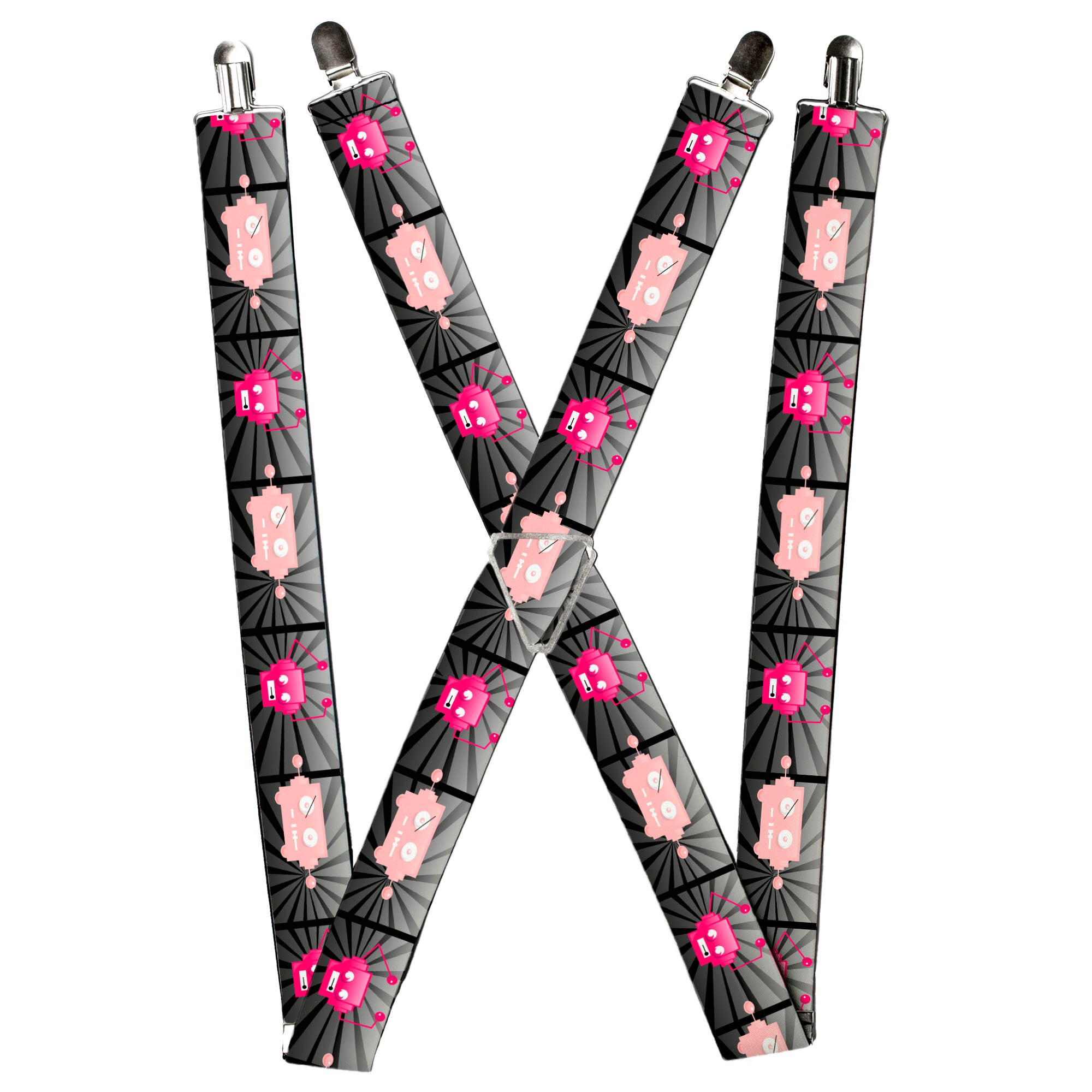 Suspenders - Hot Beat Bot Pink