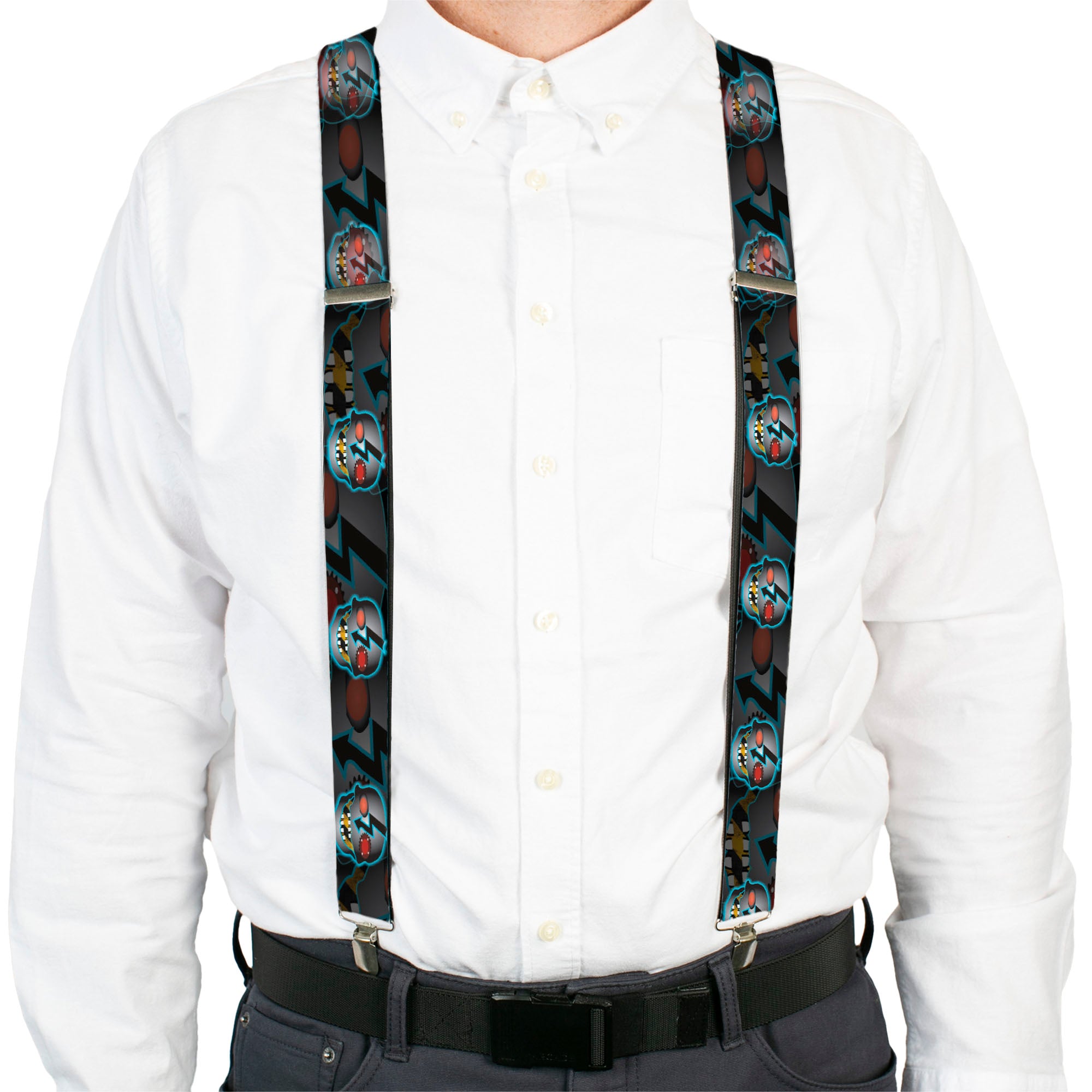 Suspenders - High Voltage Skull