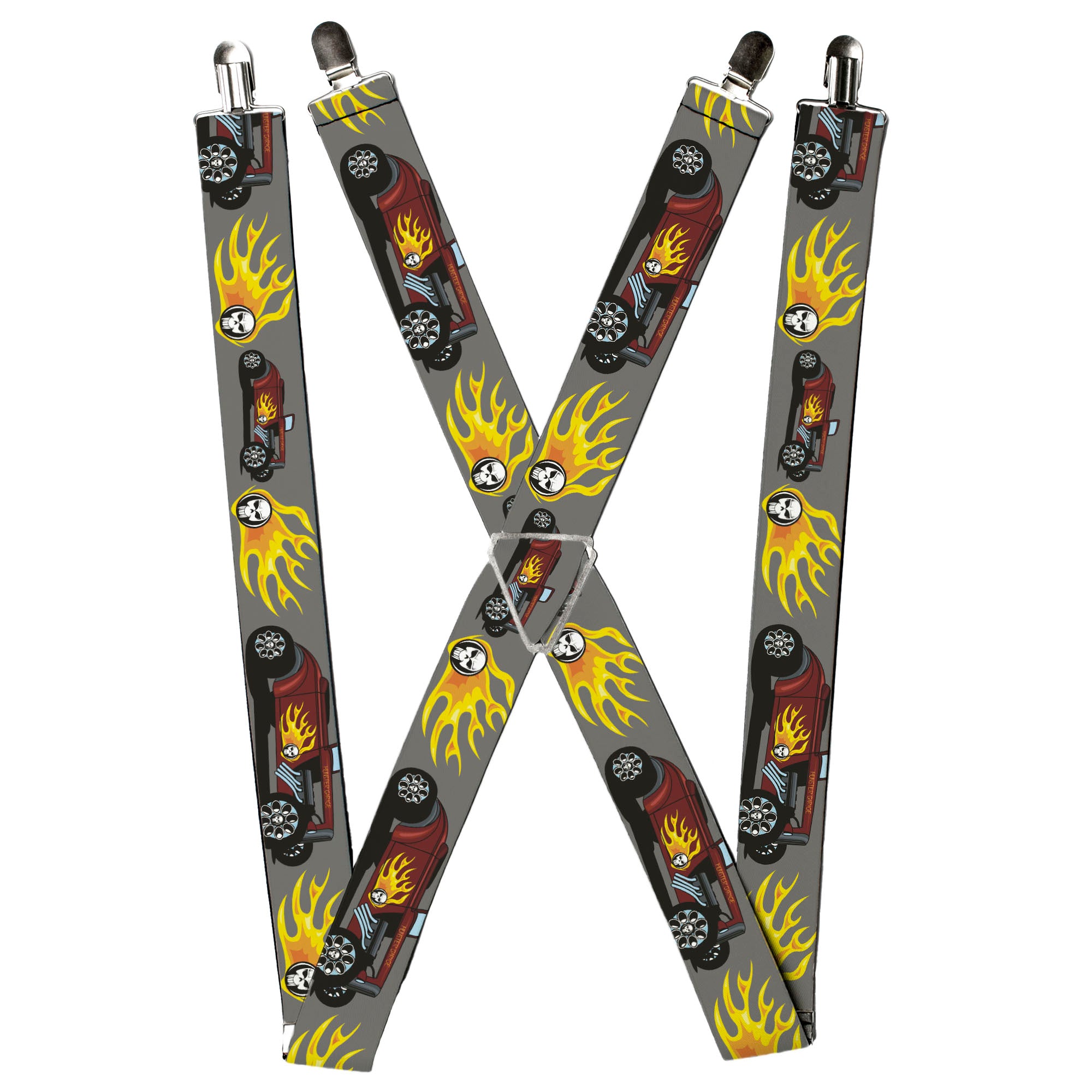 Suspenders - Hot Rod w/Flame Skull