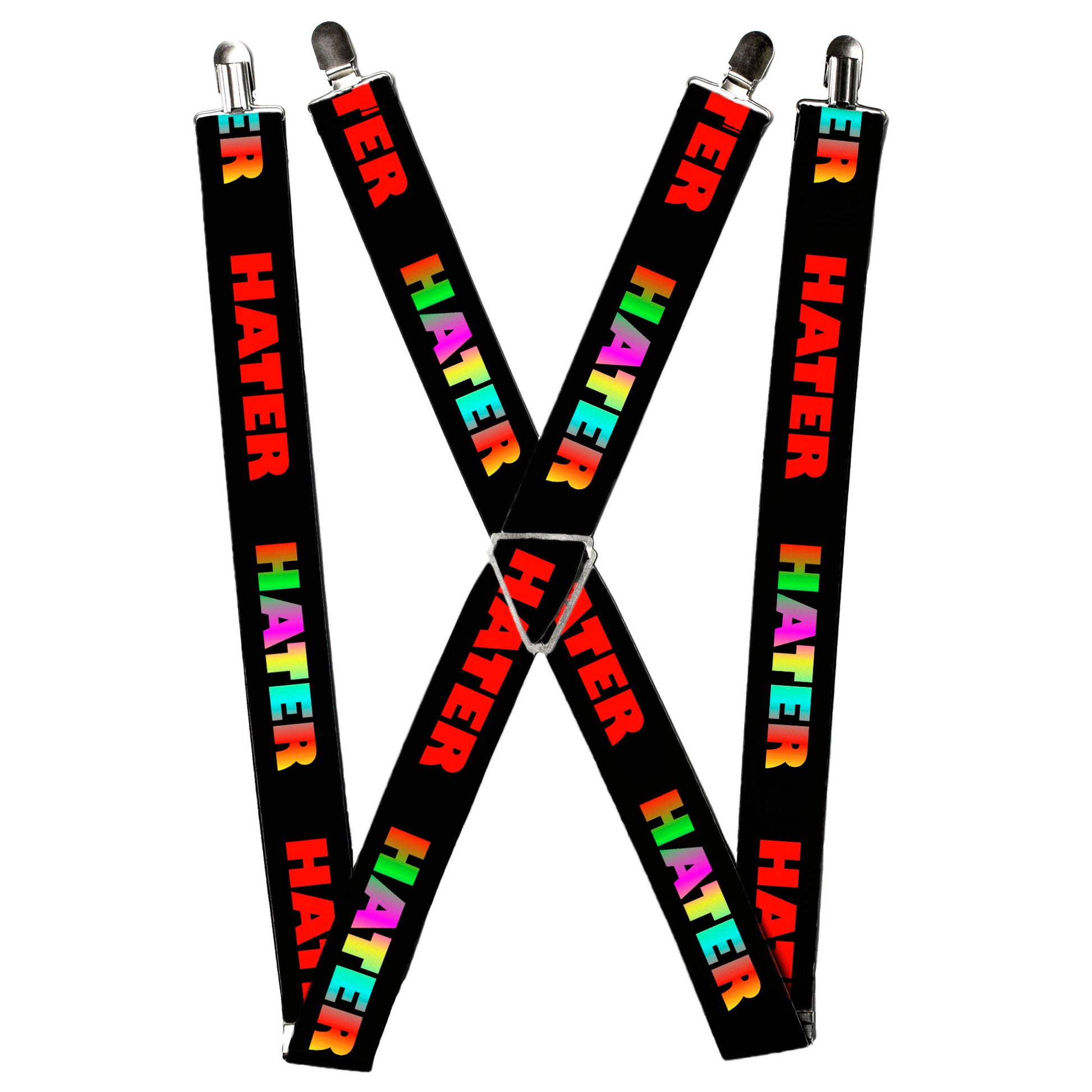 Suspenders - HATER Black/Red/Rainbow Fade Suspenders Buckle-Down