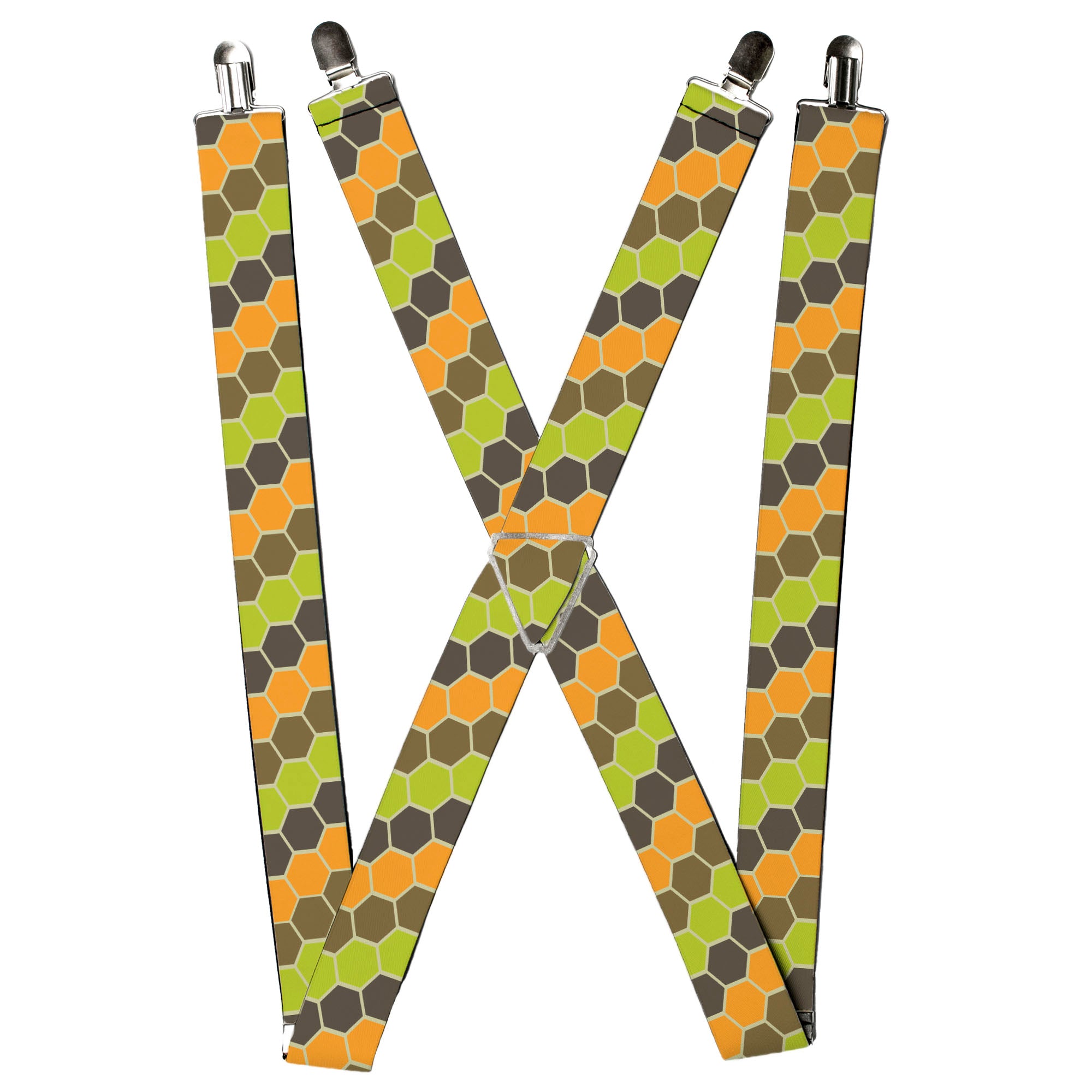 Suspenders - Honeycomb Greens/Orange