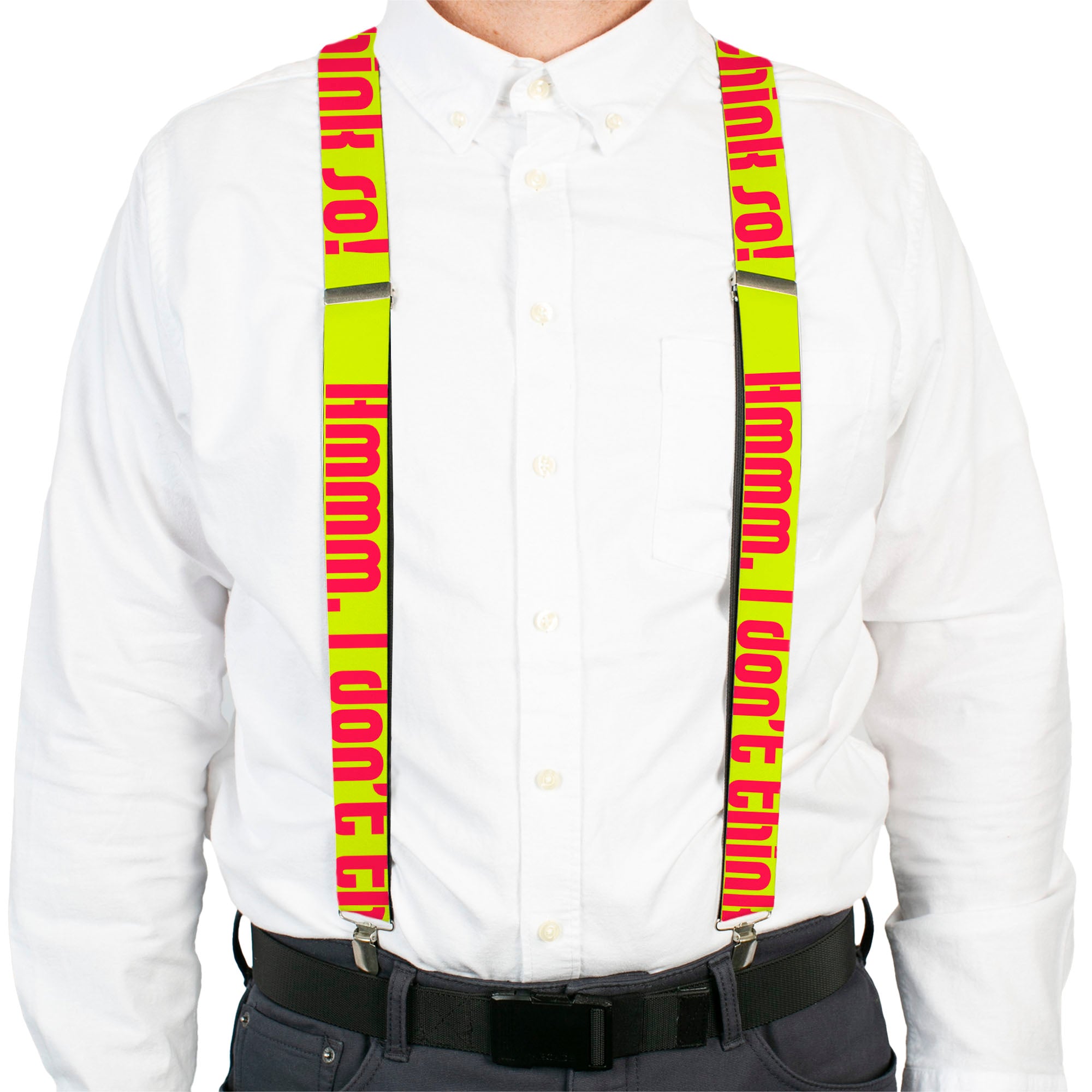 Suspenders - HMMM, I DON'T THINK SO! Yellow/Pink