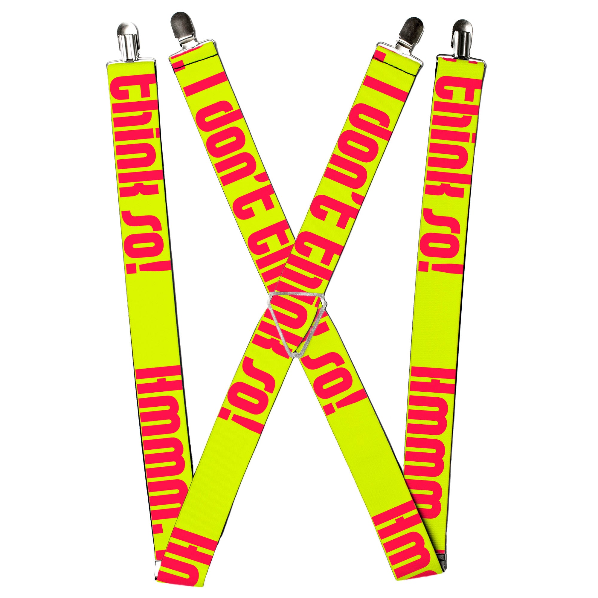 Suspenders - HMMM, I DON'T THINK SO! Yellow/Pink