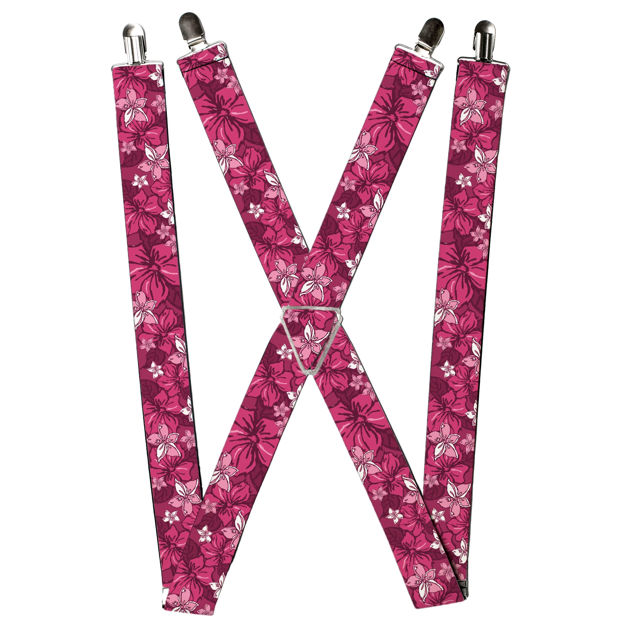 Suspenders - Hibiscus Collage Pink Shades