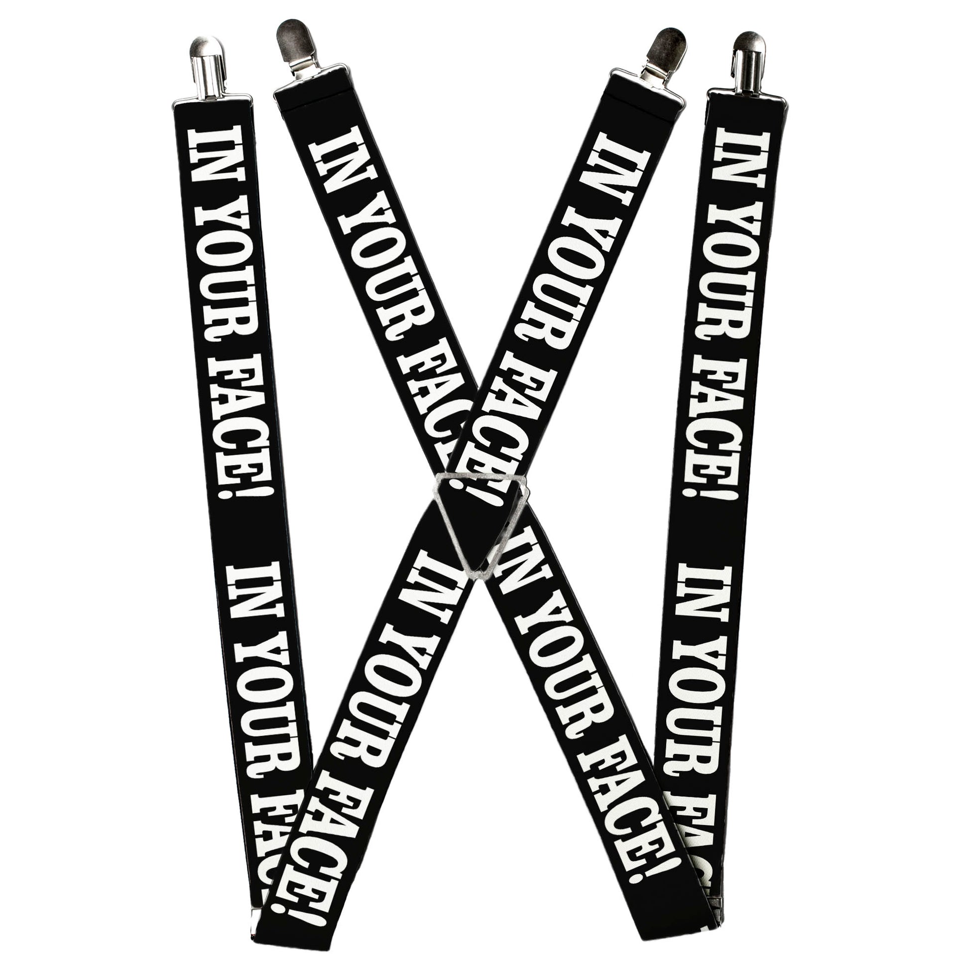 Suspenders - IN YOUR FACE Black/White Suspenders Buckle-Down