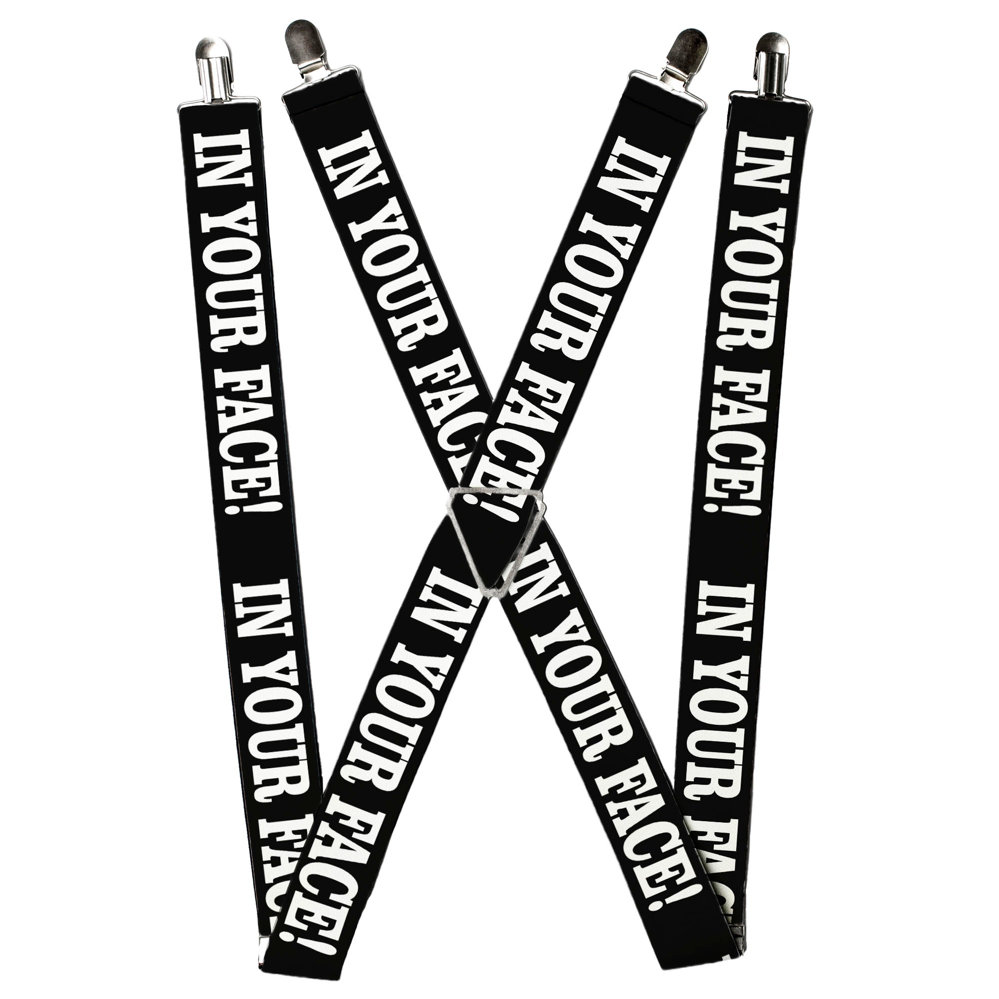Suspenders - IN YOUR FACE Black/White Suspenders Buckle-Down
