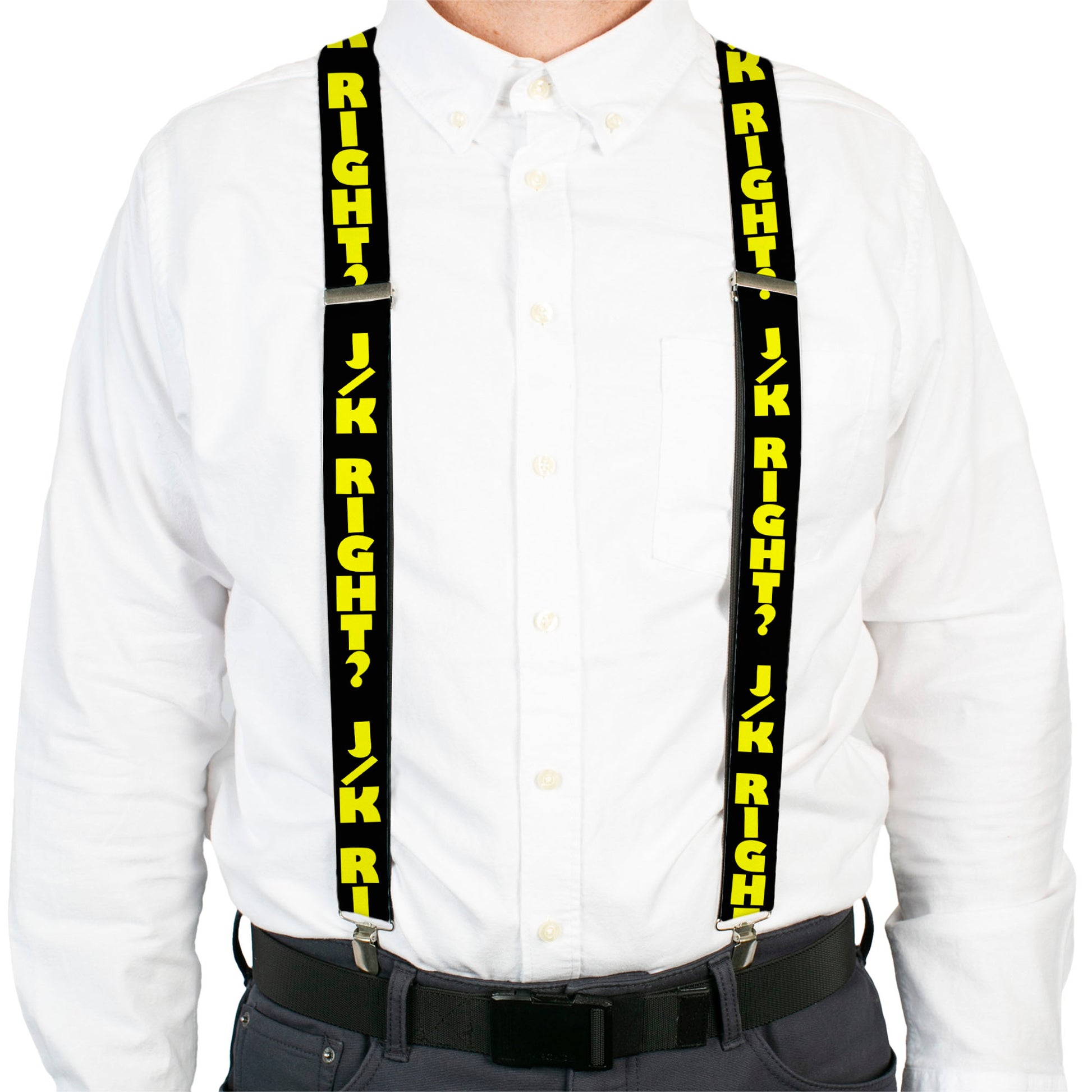 Suspenders - J/K RIGHT? Black/Yellow Suspenders Buckle-Down