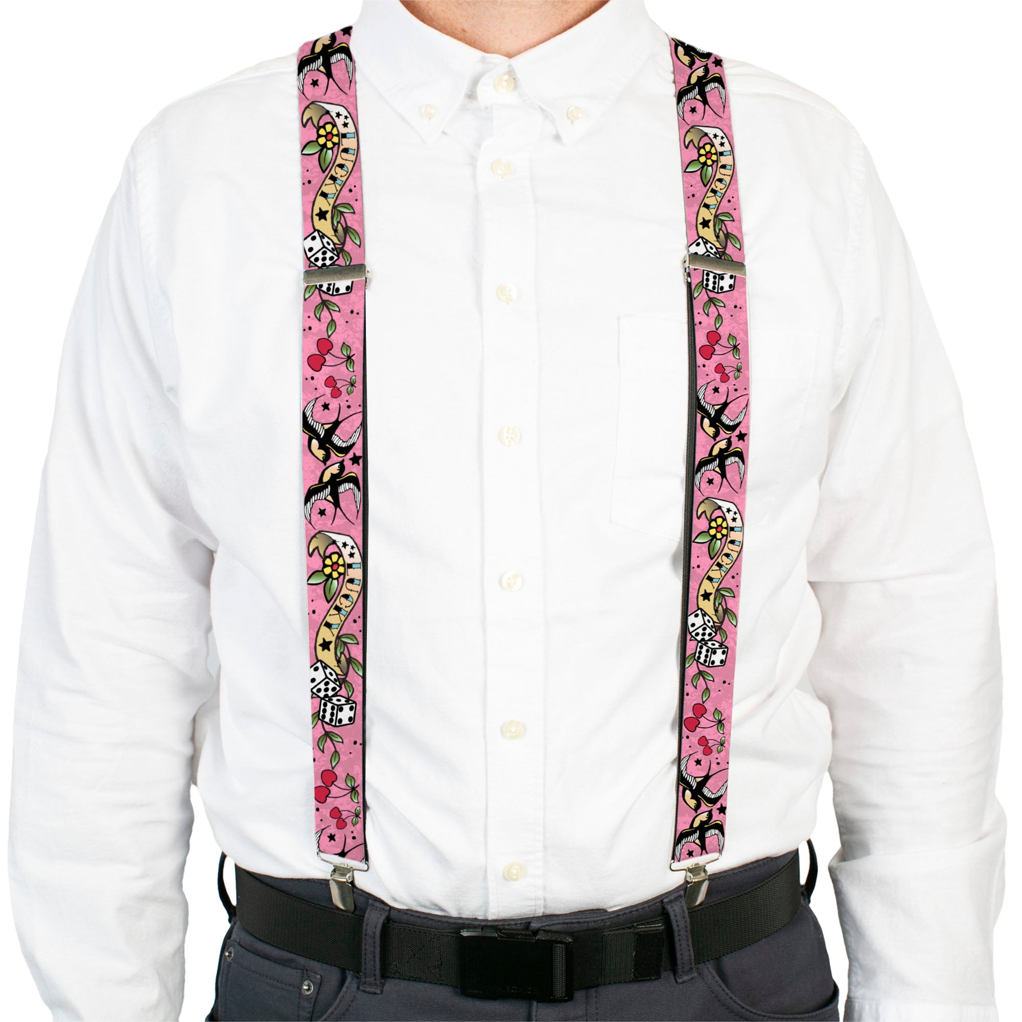 Suspenders - Lucky Pink Suspenders Buckle-Down