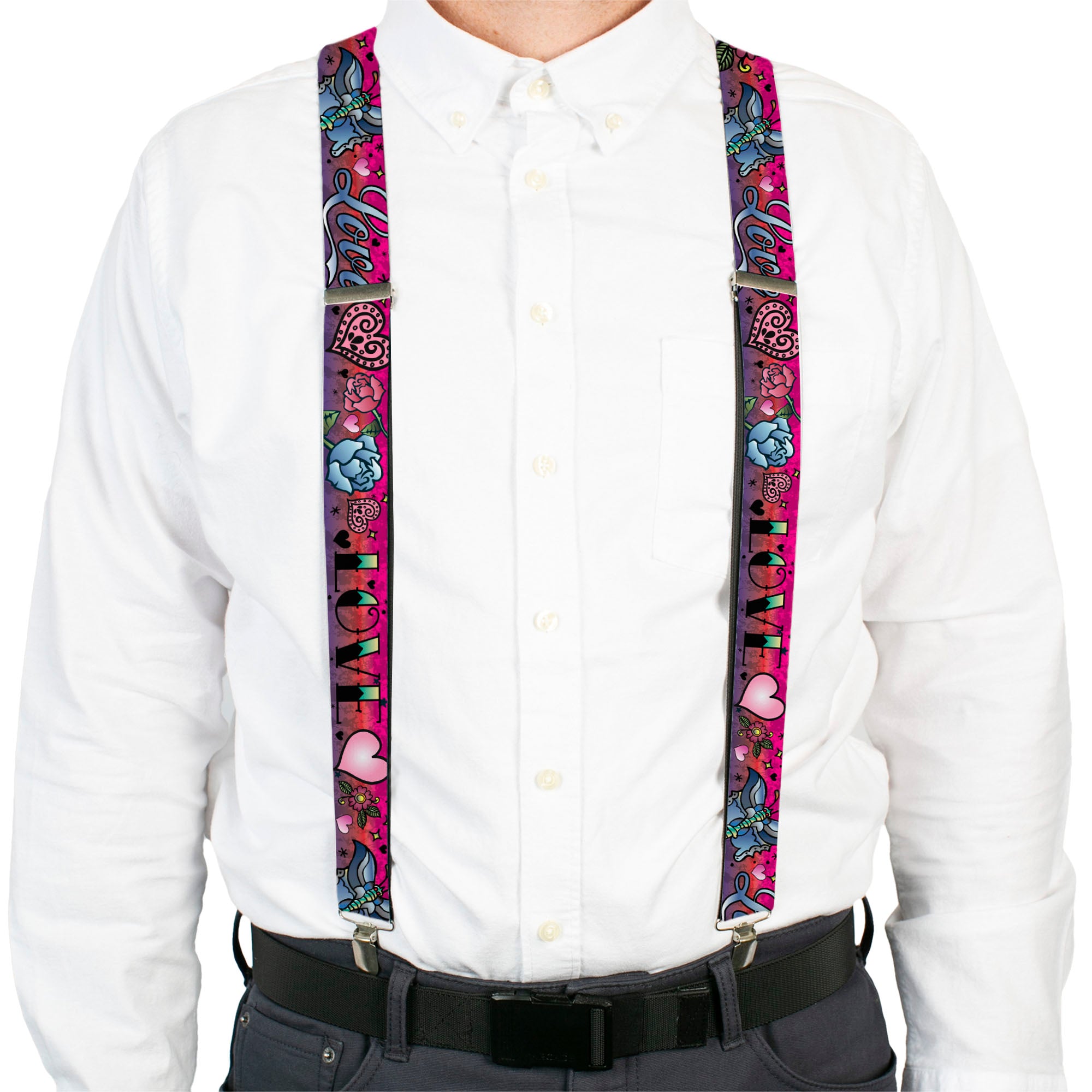 Suspenders - Love Love Pink Suspenders Buckle-Down