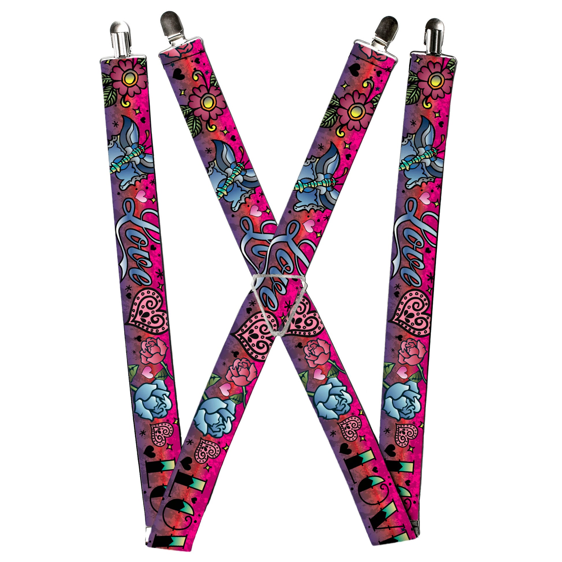 Suspenders - Love Love Pink Suspenders Buckle-Down