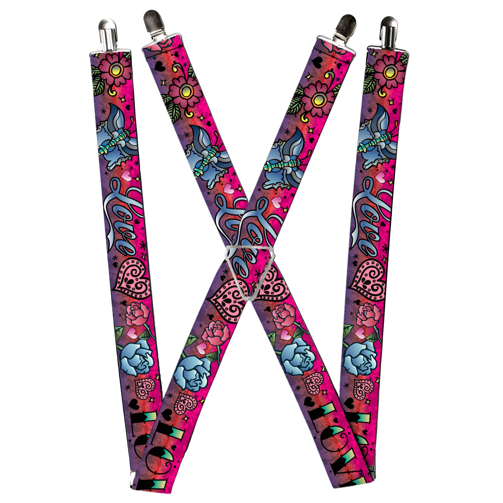 Suspenders - Love Love Pink Suspenders Buckle-Down