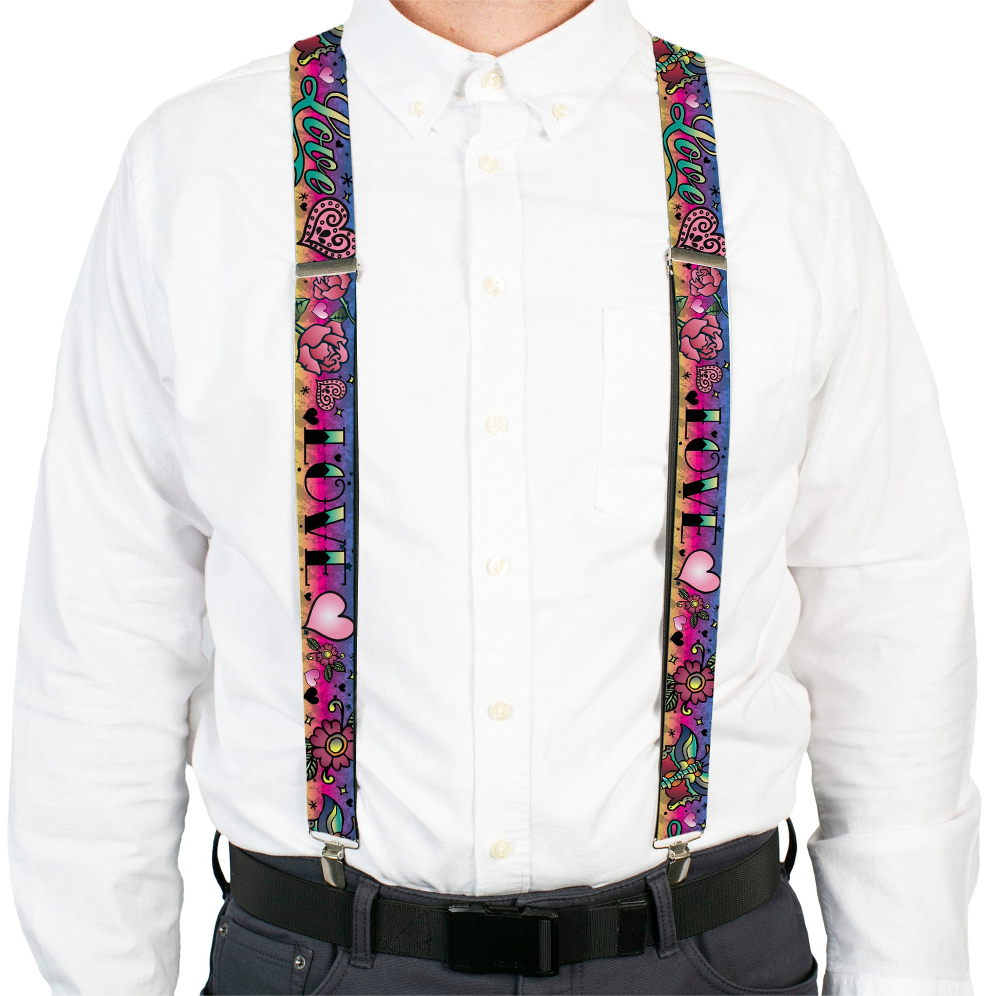 Suspenders - Love Love Purple Suspenders Buckle-Down